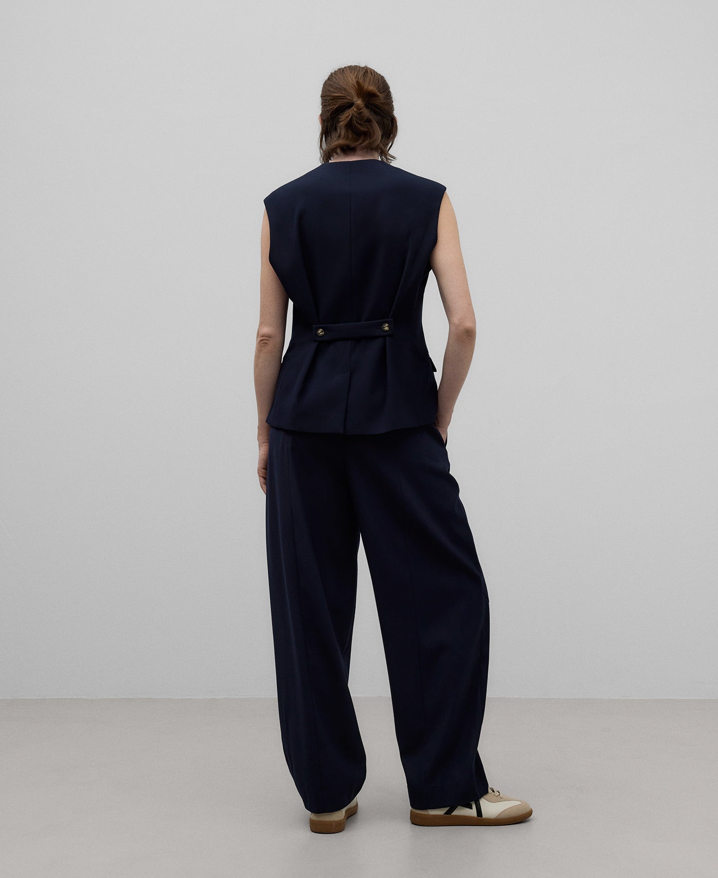 Navy blue trousers woman in navy blue