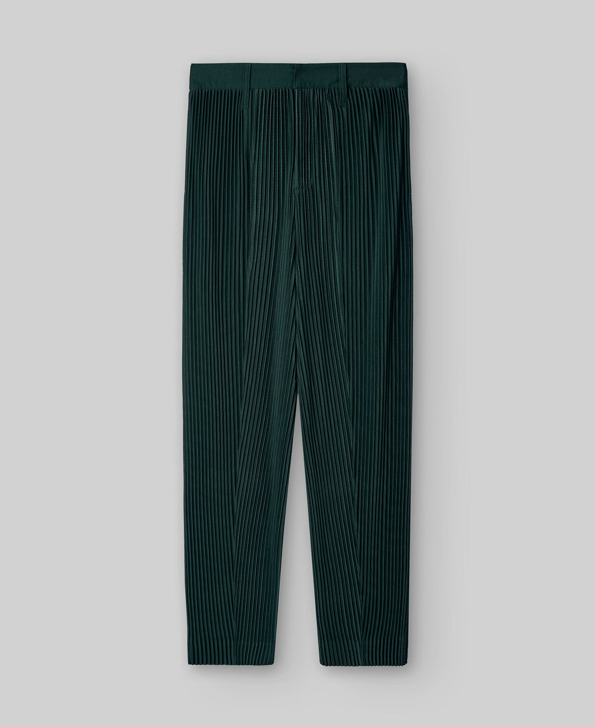Bottle green crinkle trousers woman in bottle green
