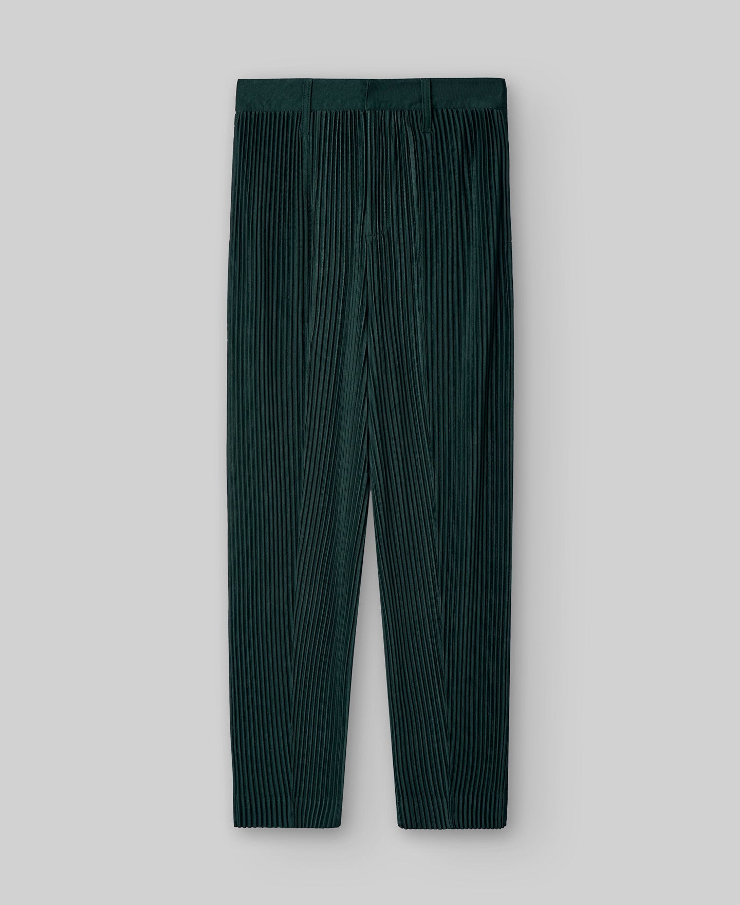 Bottle green crinkle trousers woman in bottle green