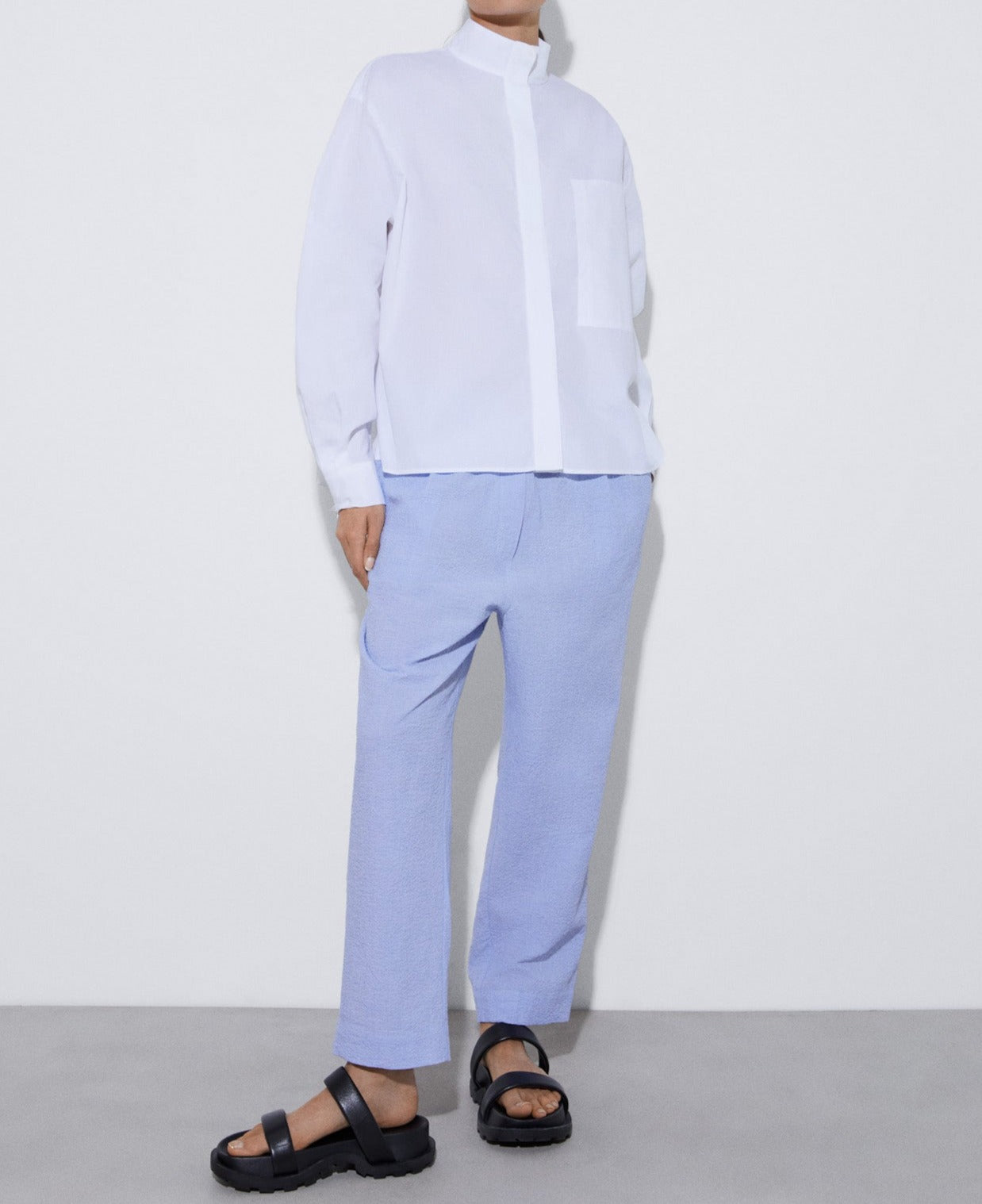 White/Blue Cotton Jogging Trousers