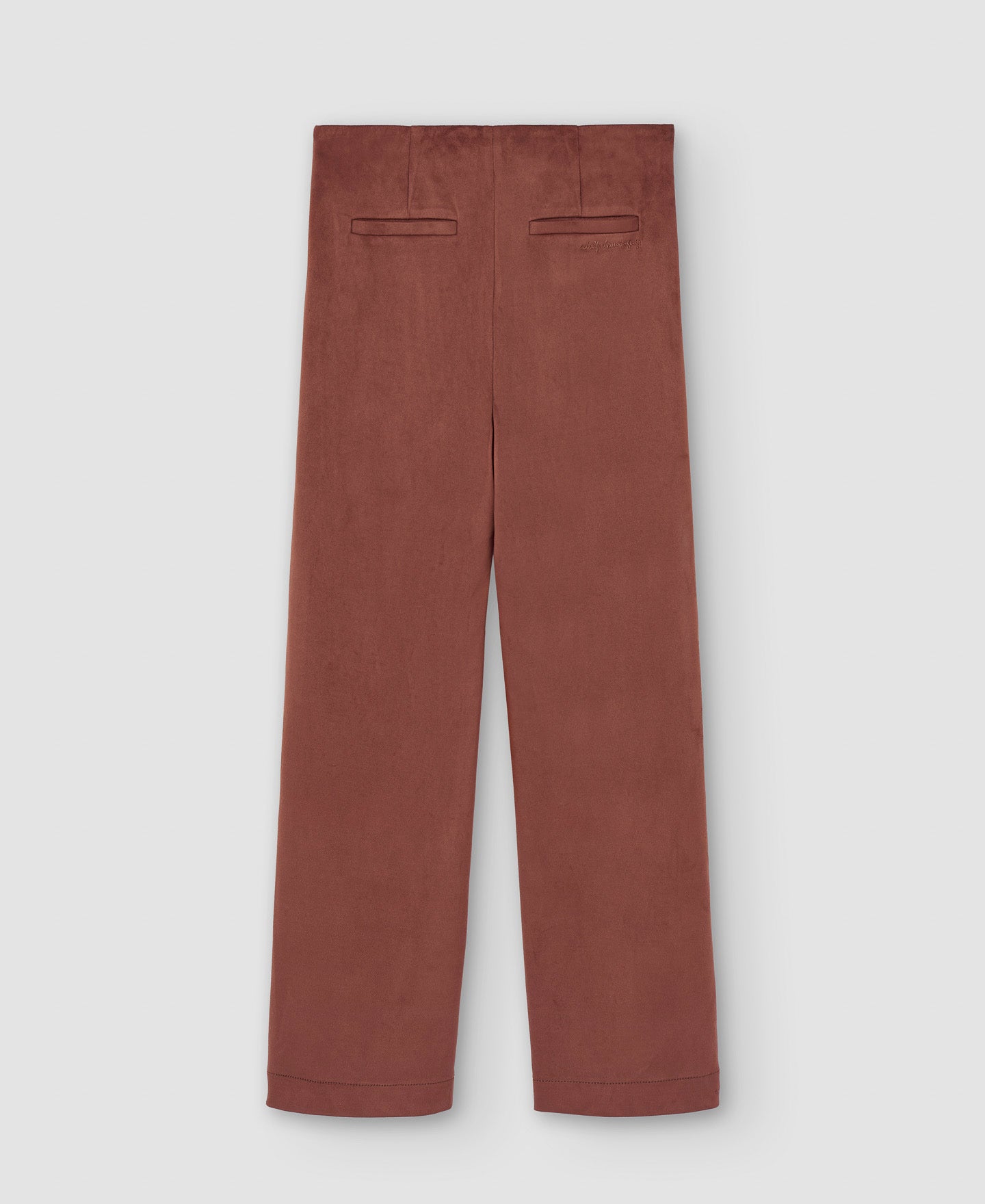 Terracotta Ankle-Length Trousers In Vegan Suede