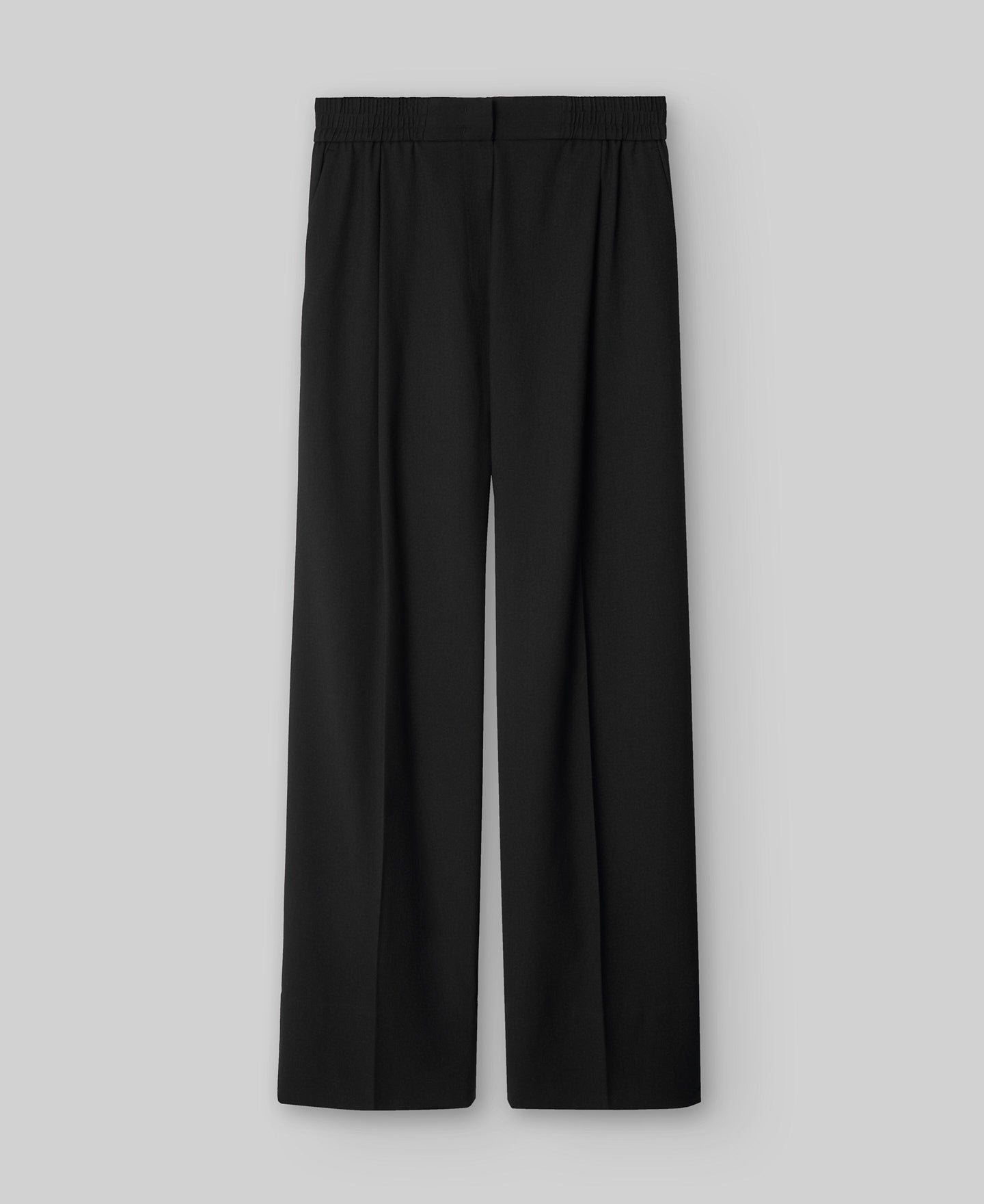 Merino wool blend trousers woman in black