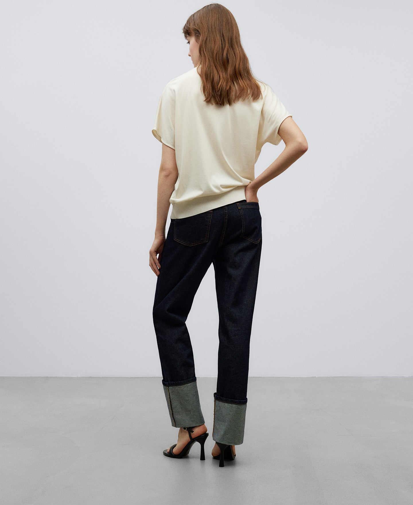 Light Cream V-Neck T-Shirt