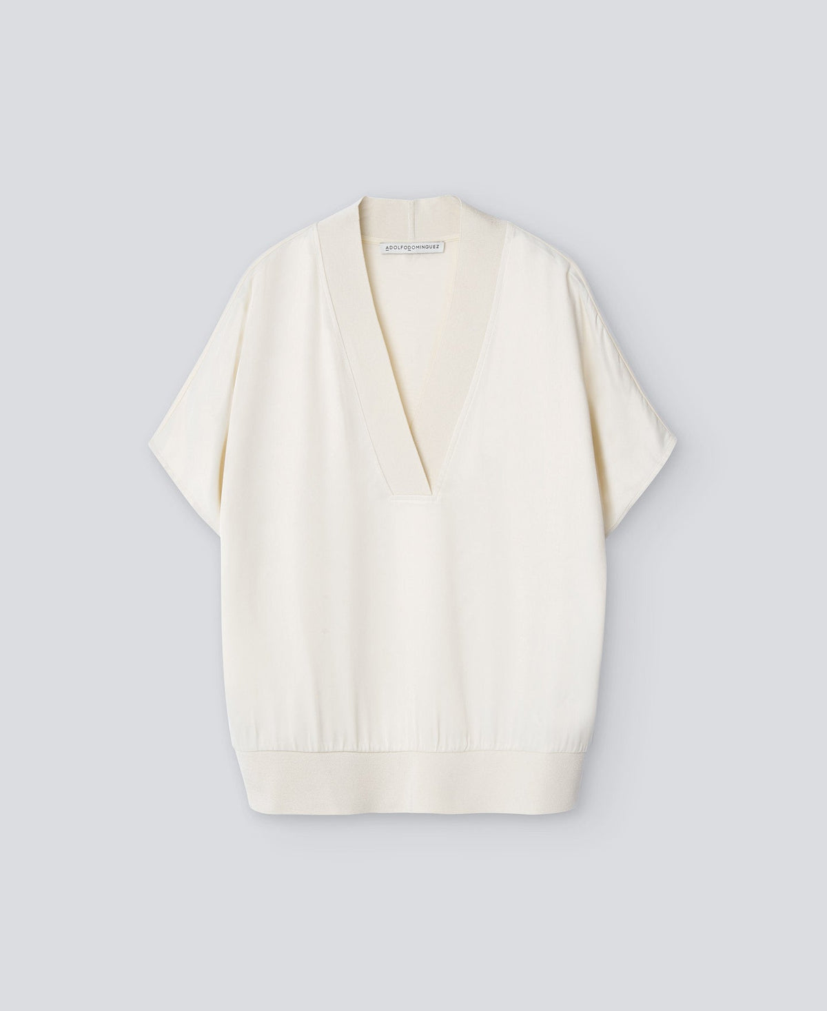 Light Cream V-Neck T-Shirt