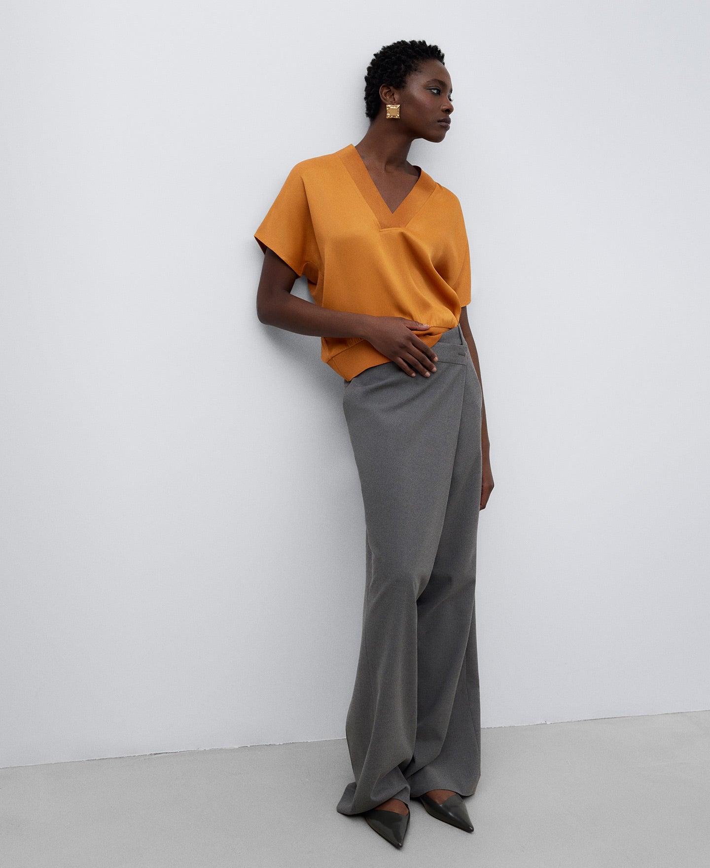 Orange V-Neck T-Shirt