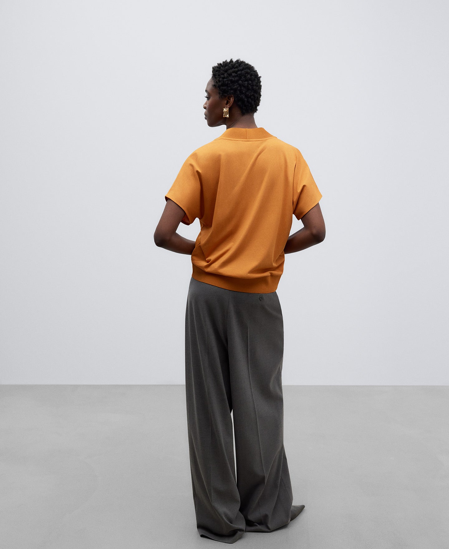 Orange V-Neck T-Shirt