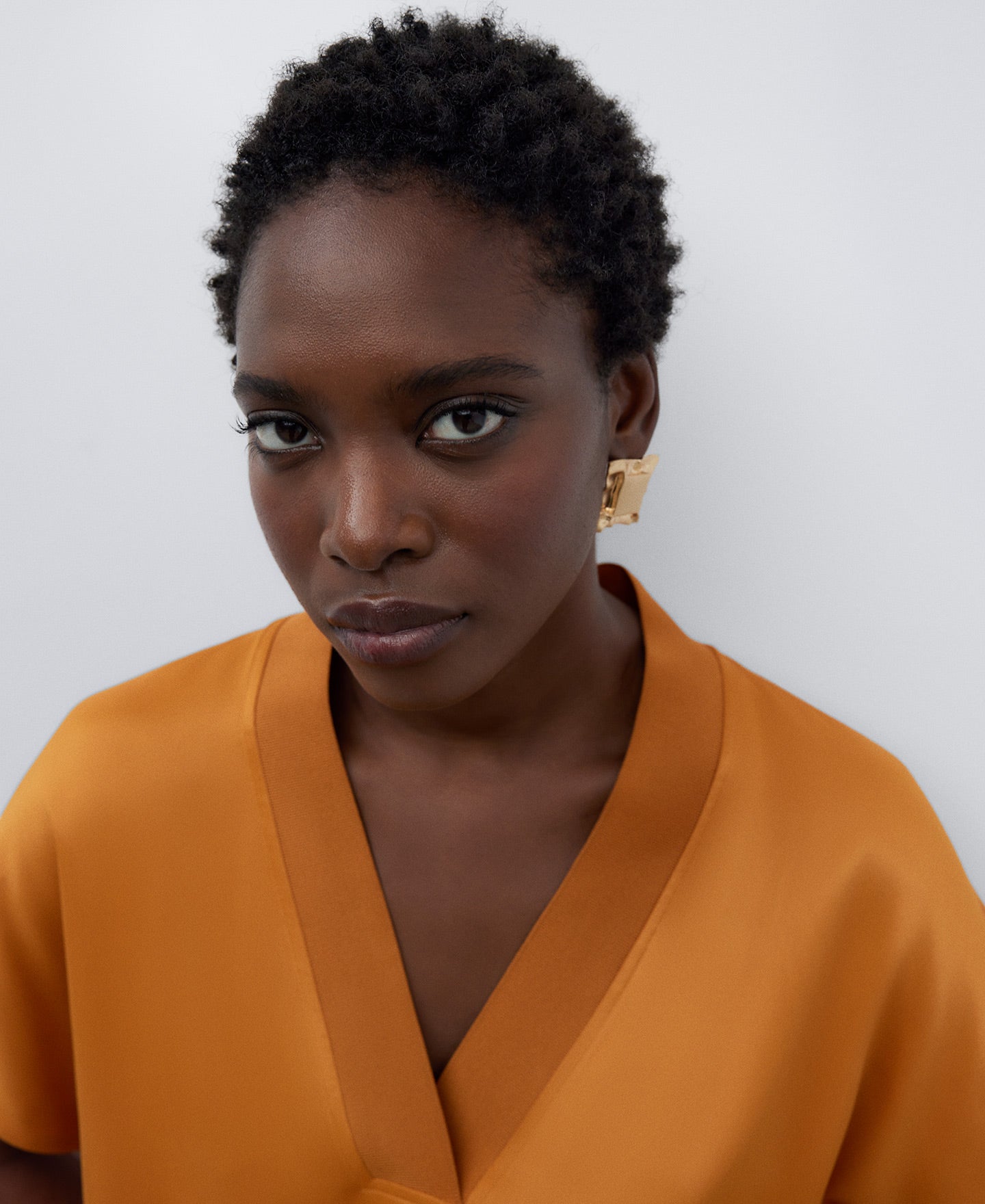 Orange V-Neck T-Shirt