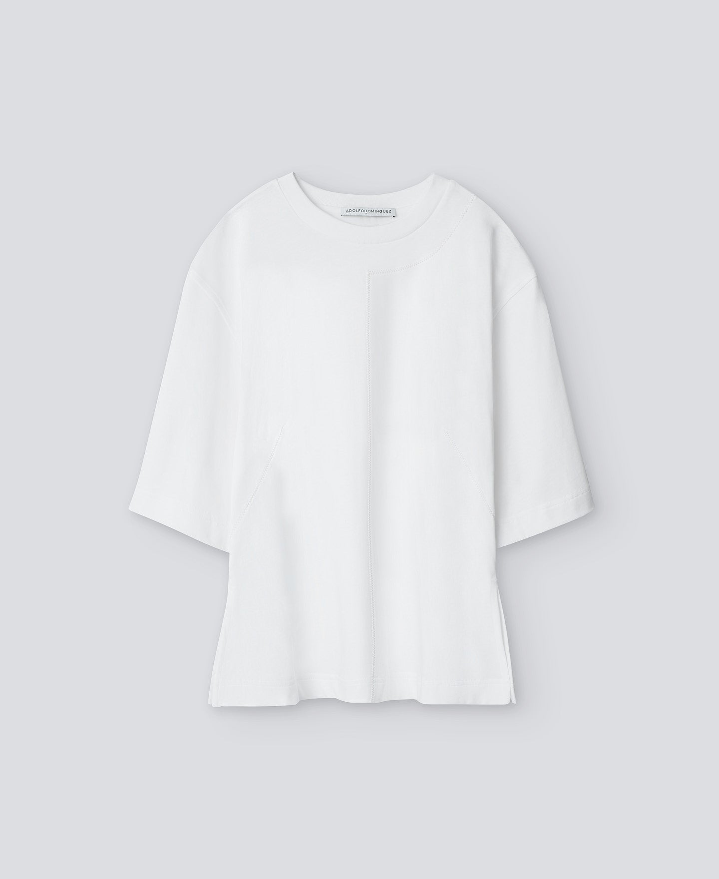 White Cotton T-Shirt With Fitted Waist