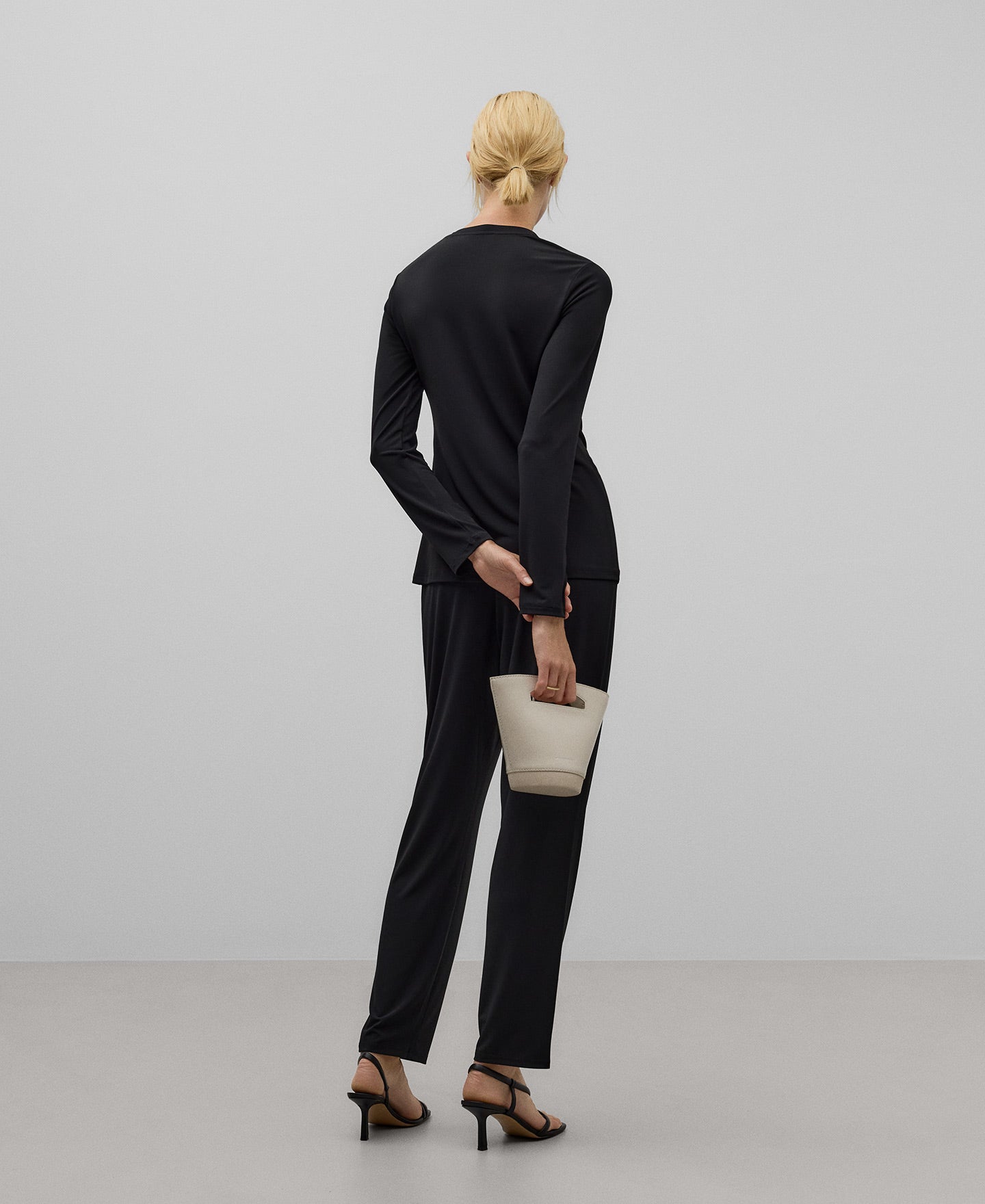 Draped T-shirt In Black For Women