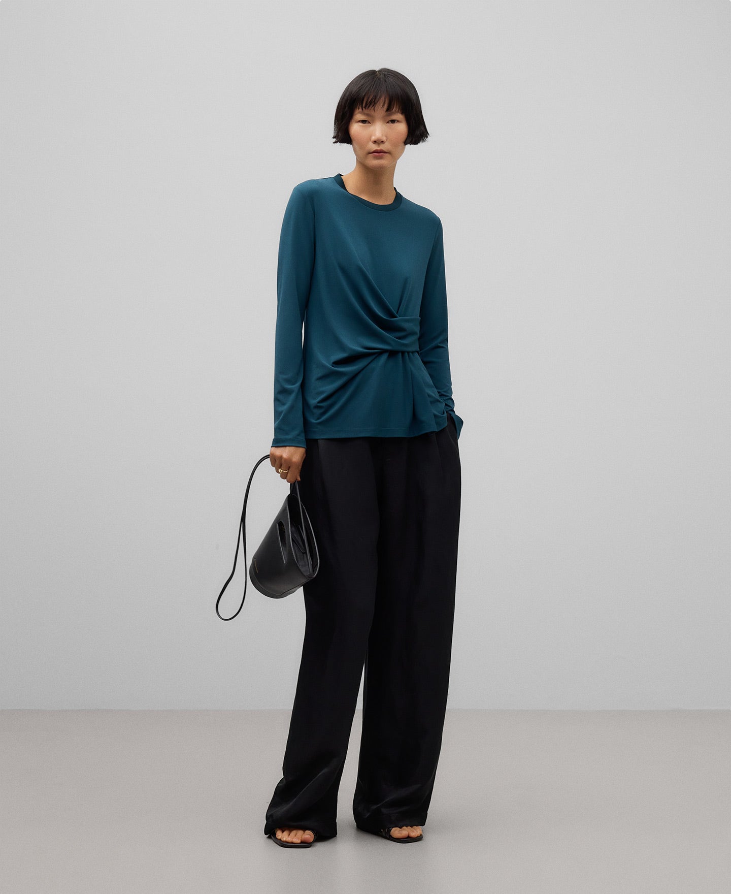 Draped T-shirt in Green