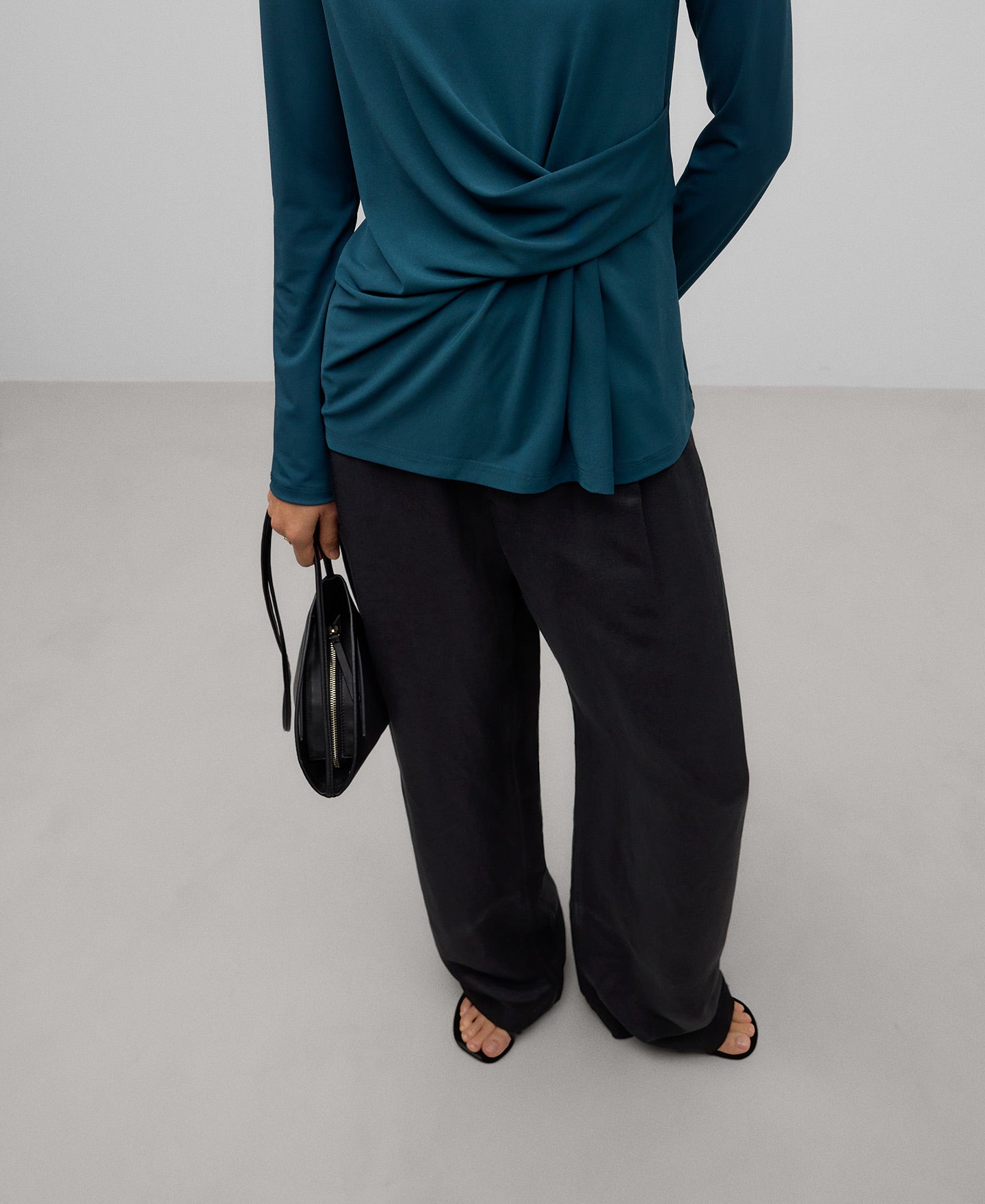 Draped T-shirt in Green