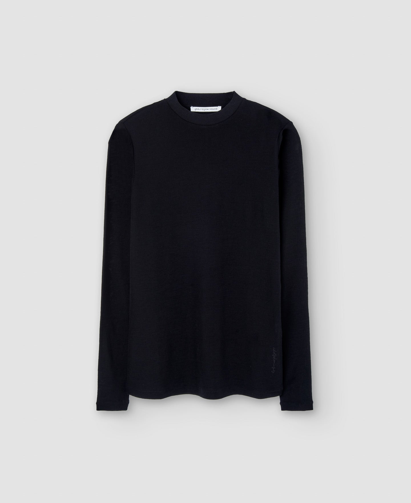 Black Long Sleeve Merino Wool Sweater