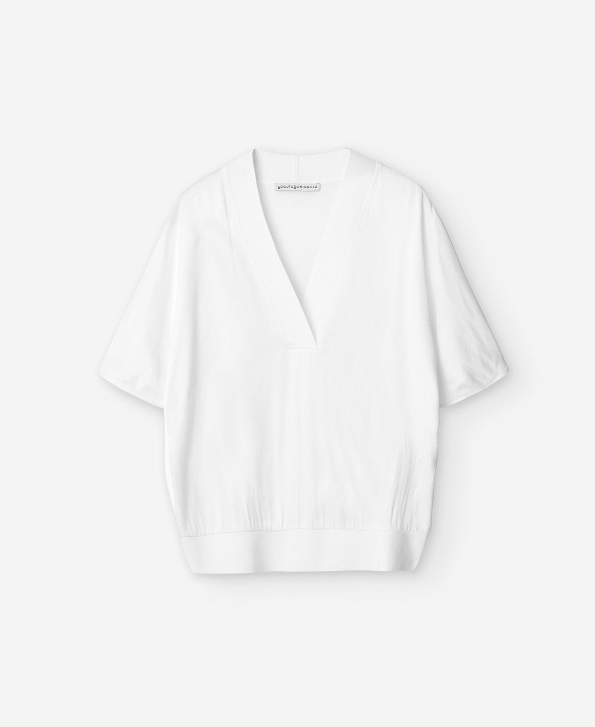 White V-Neckline Viscose Blouse Woman