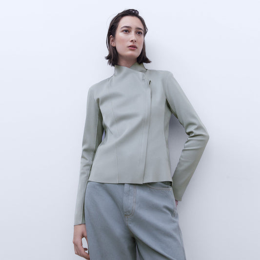 Luxury Grey Moto Jacket