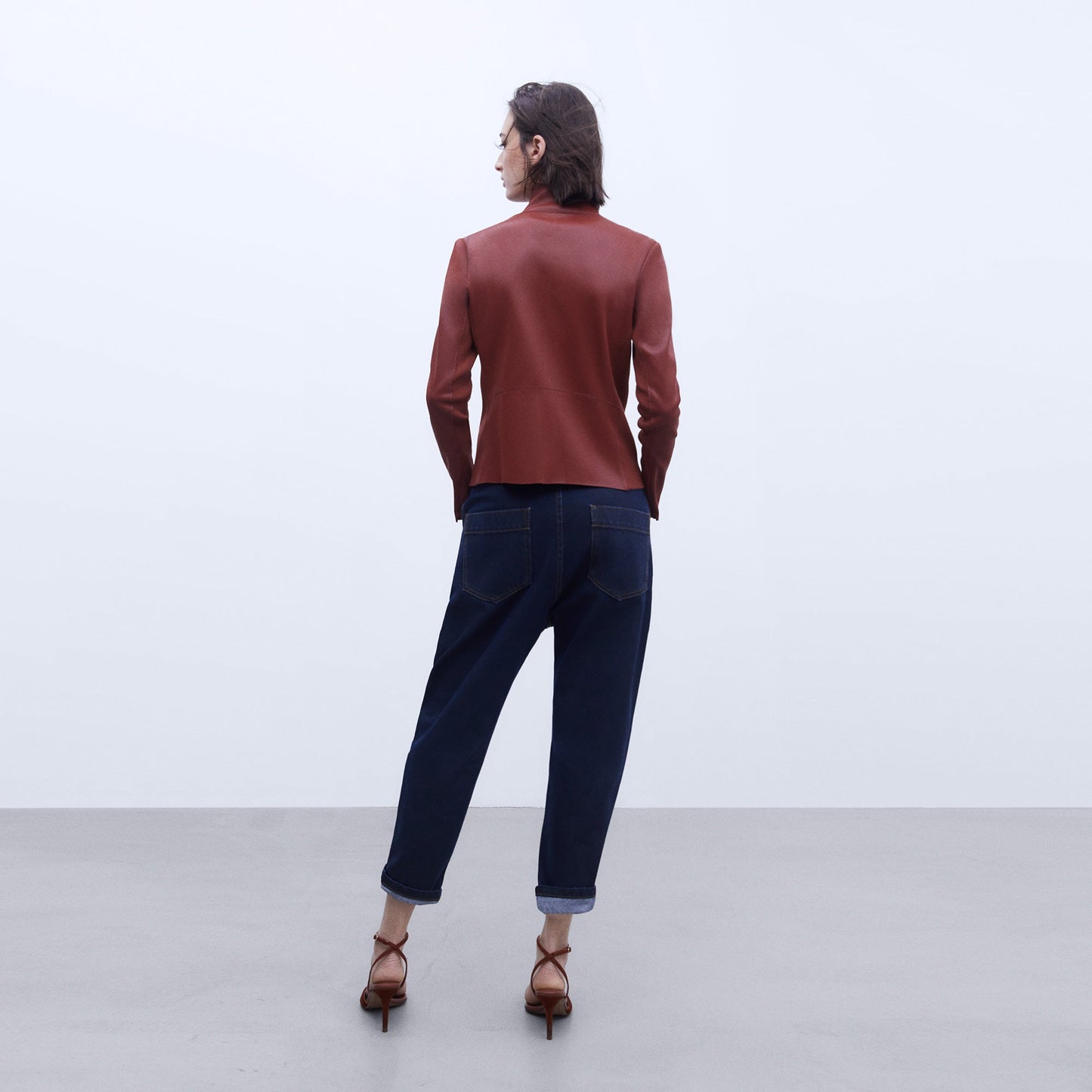 Terracotta Leather Moto Jacket