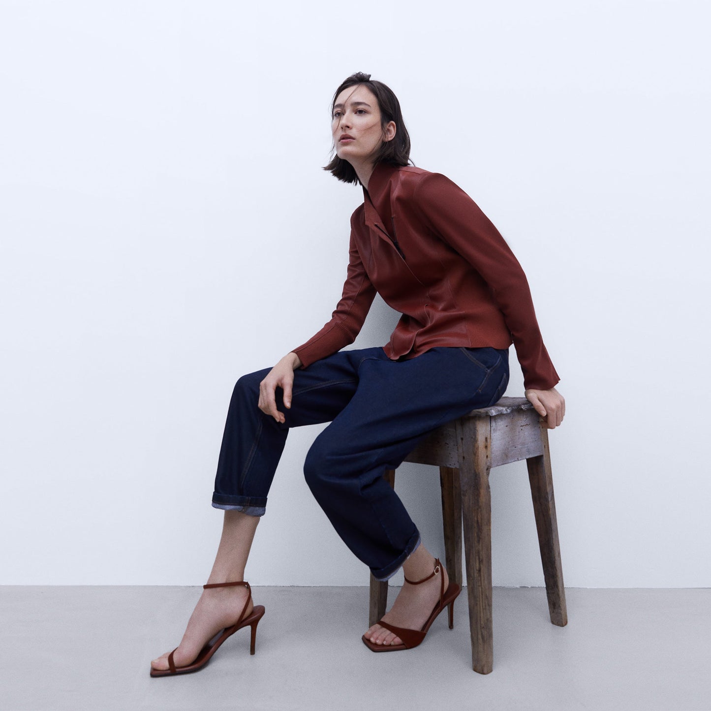 Terracotta Leather Moto Jacket