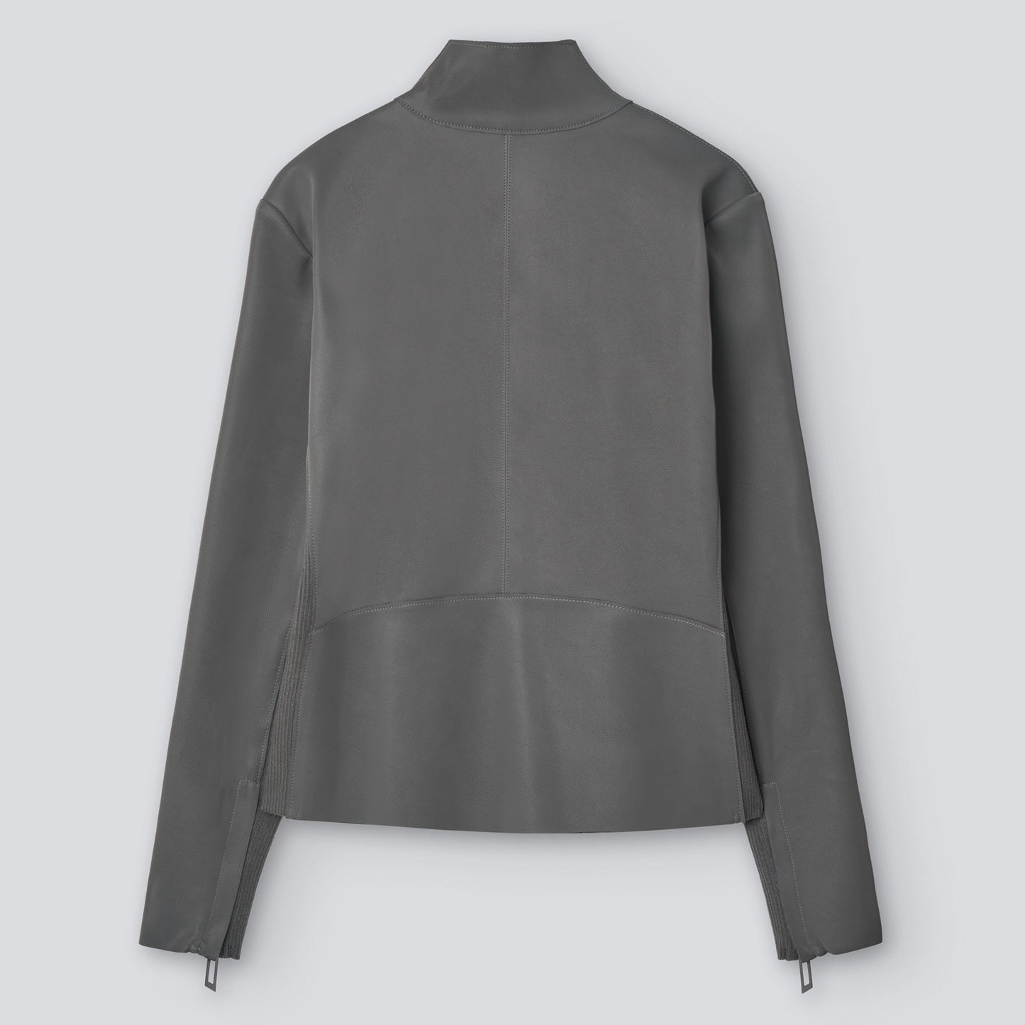 Dark Grey Fitted Biker Jacket