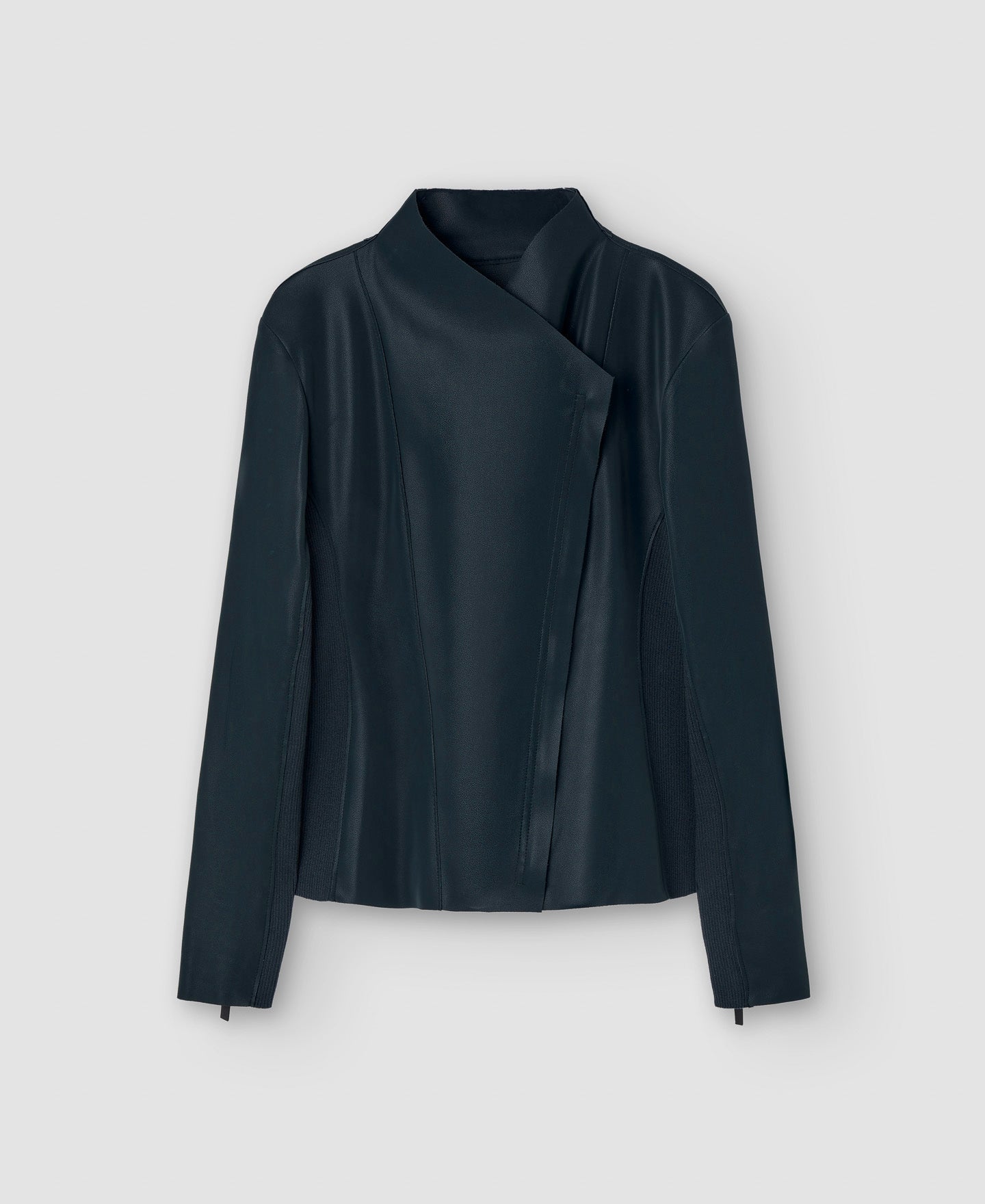 Bottle Green Polyester Biker Jacket
