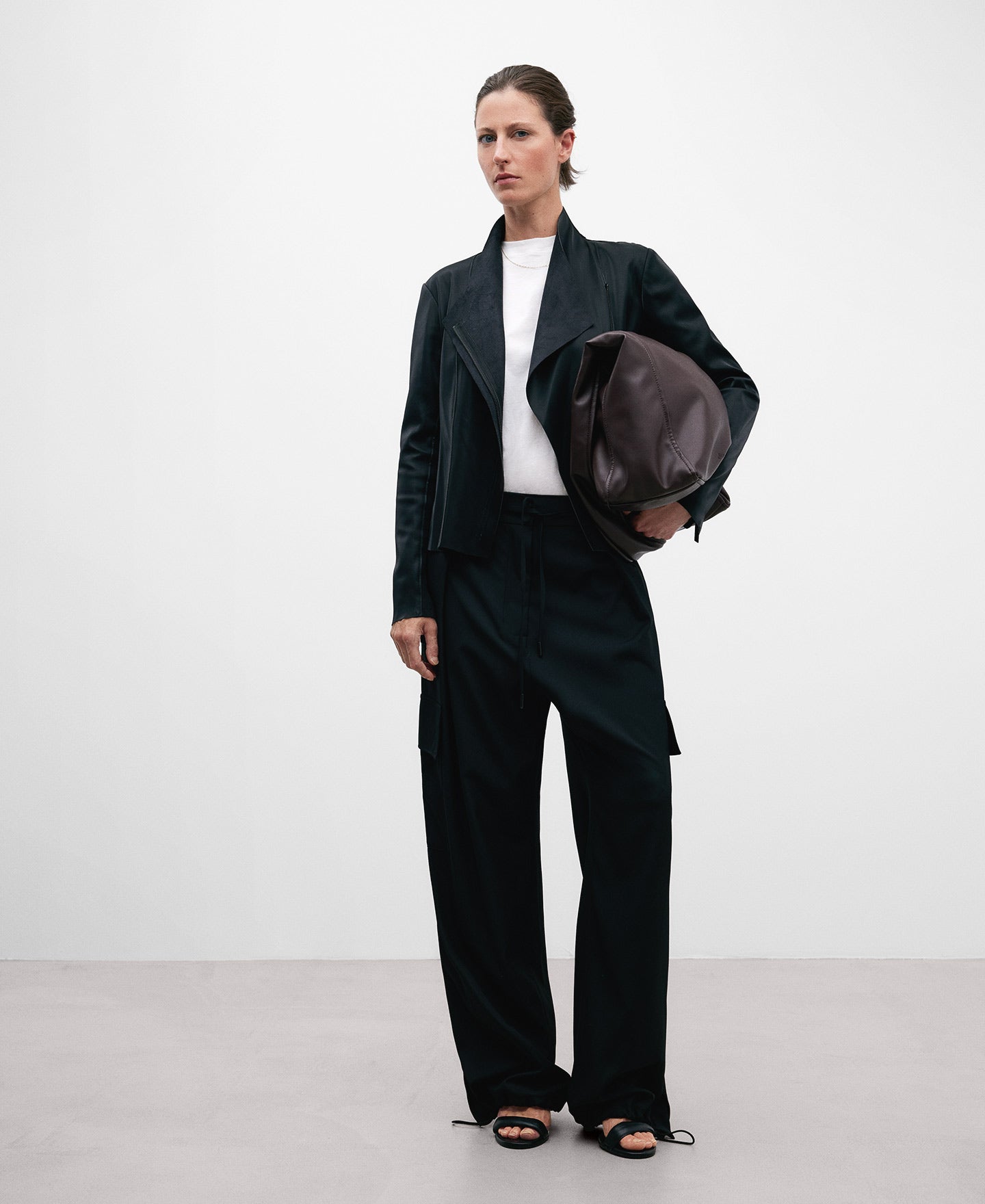 Black Fitted Biker Jacket Woman