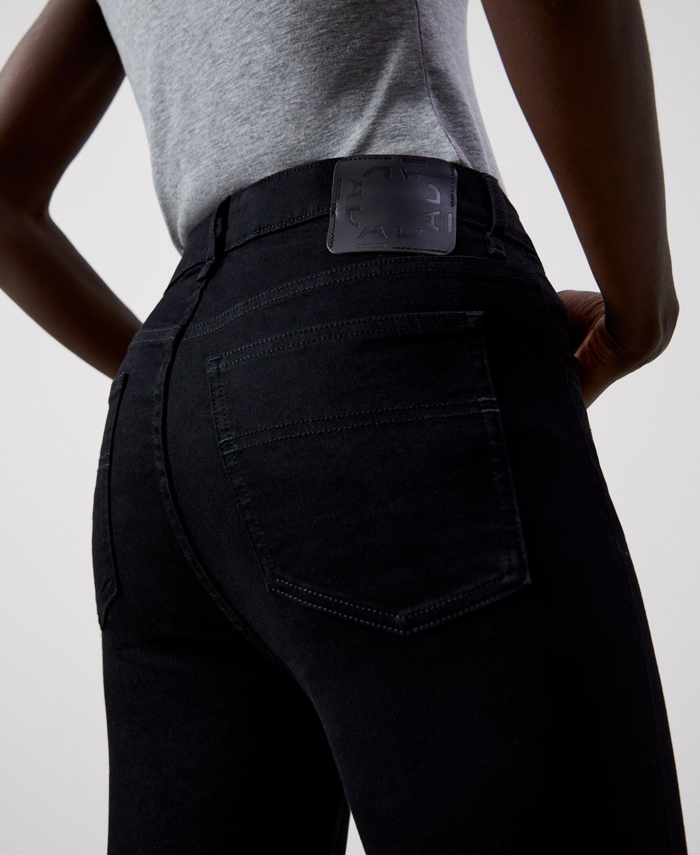 Black Cotton Fabric Skinny Trousers