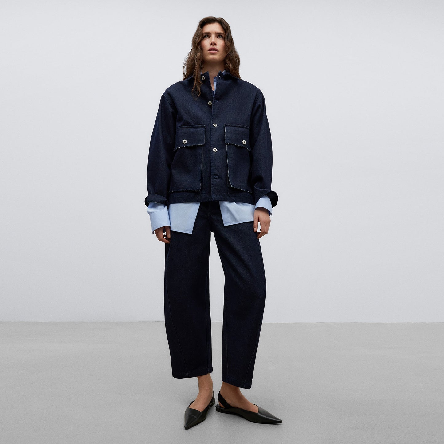 Denim Blue Organic Cotton Banana Trousers