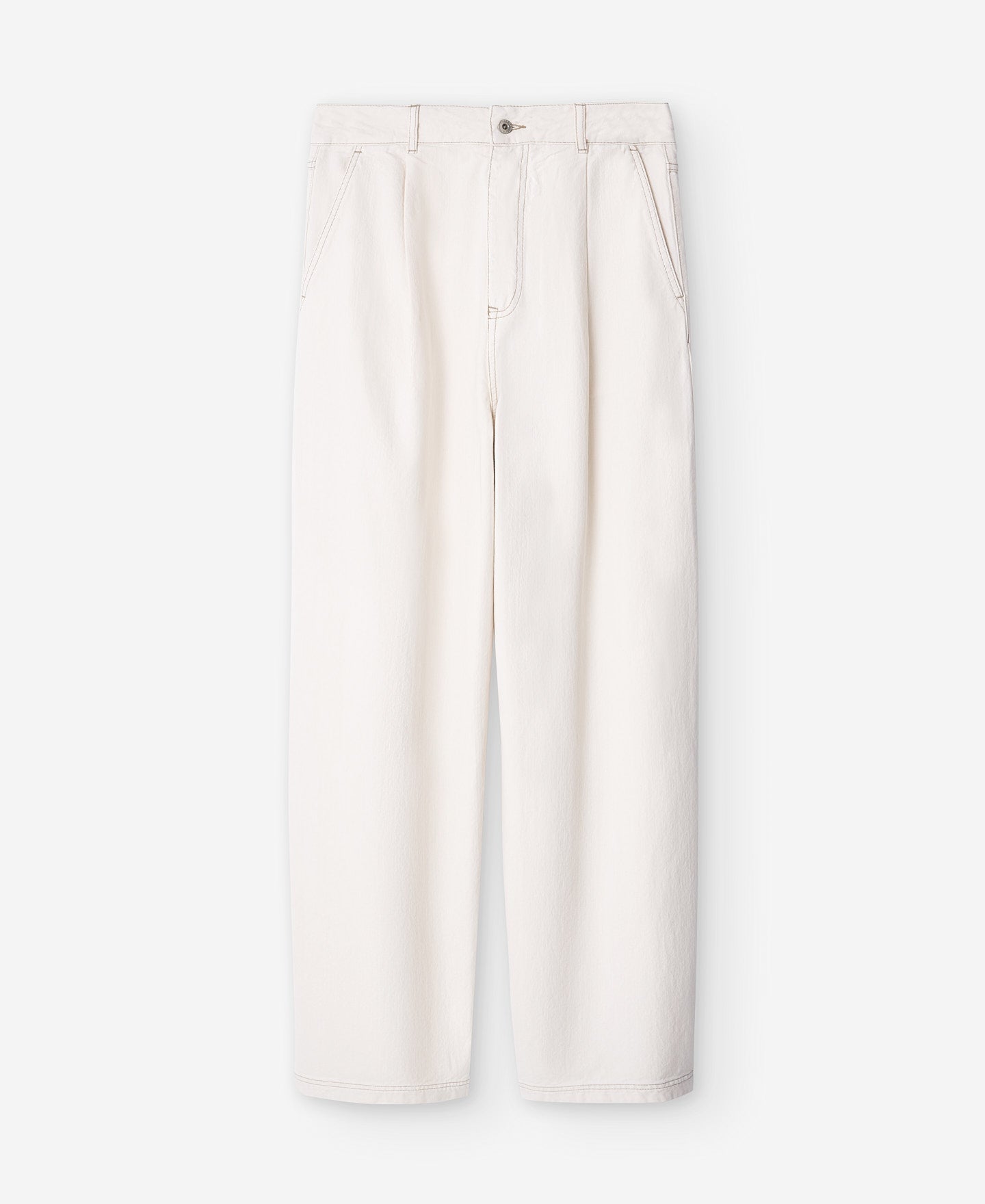 Wide White Denim Trousers For Women