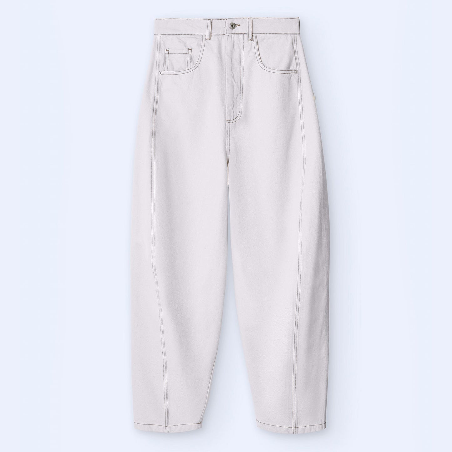 Ecru Cotton Banana Fit Jeans