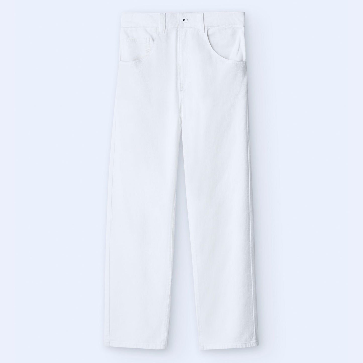 White Denim Trousers with Five Pockets