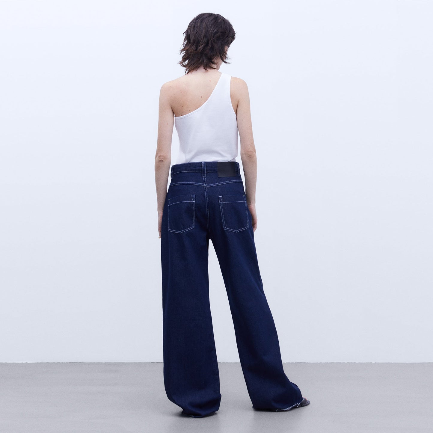 Denim Blue Wide-Leg Jeans