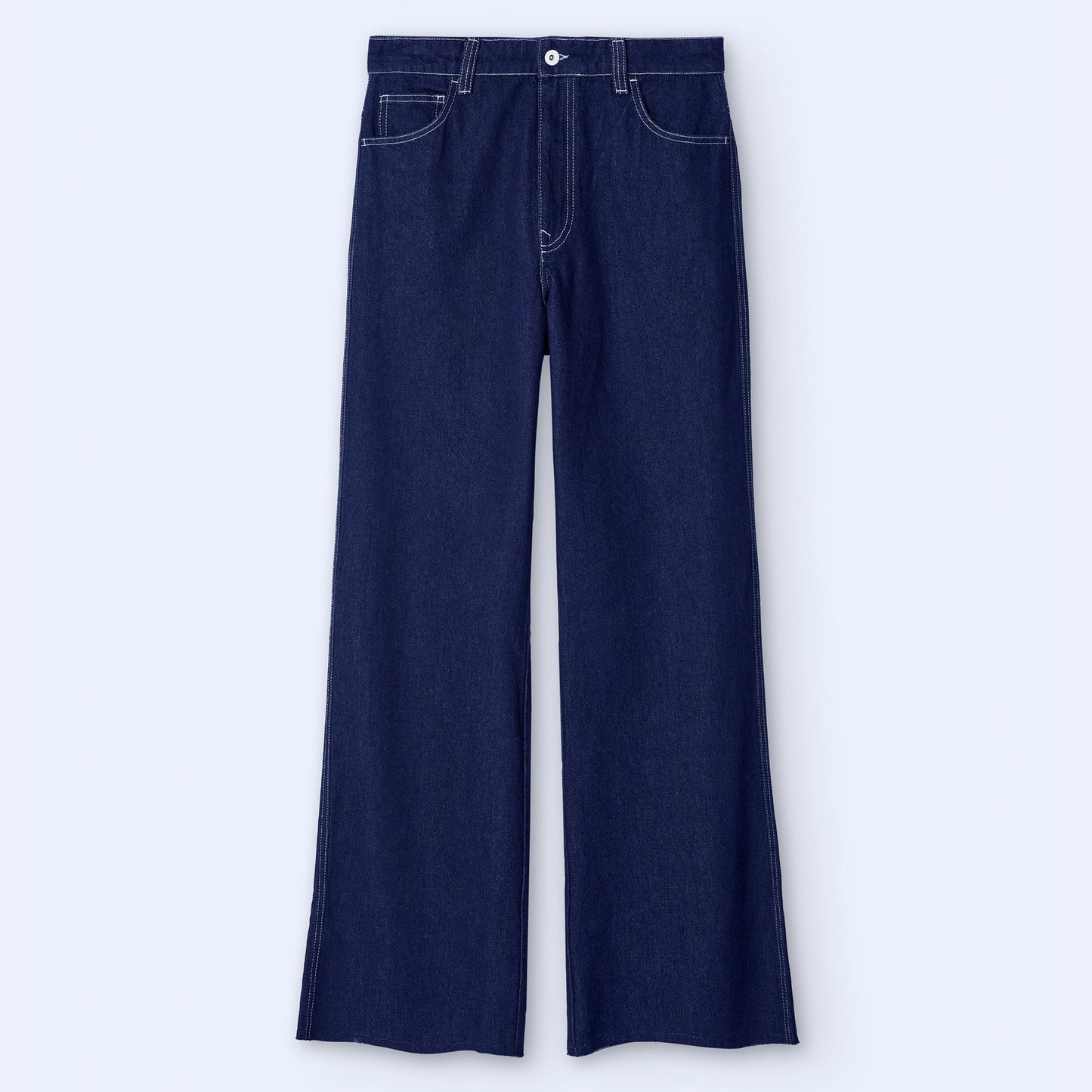 Denim Blue Wide-Leg Jeans