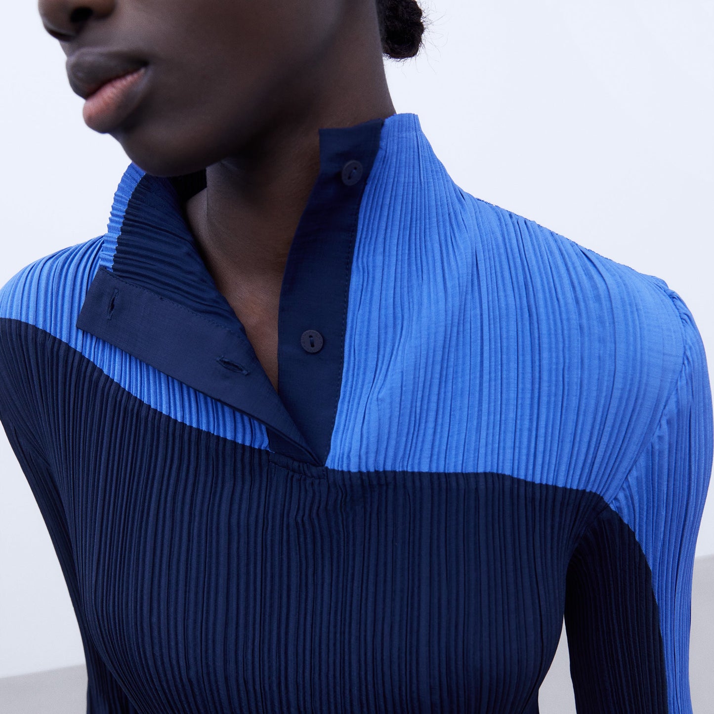 Crinkle Dress - Blue Bicolor