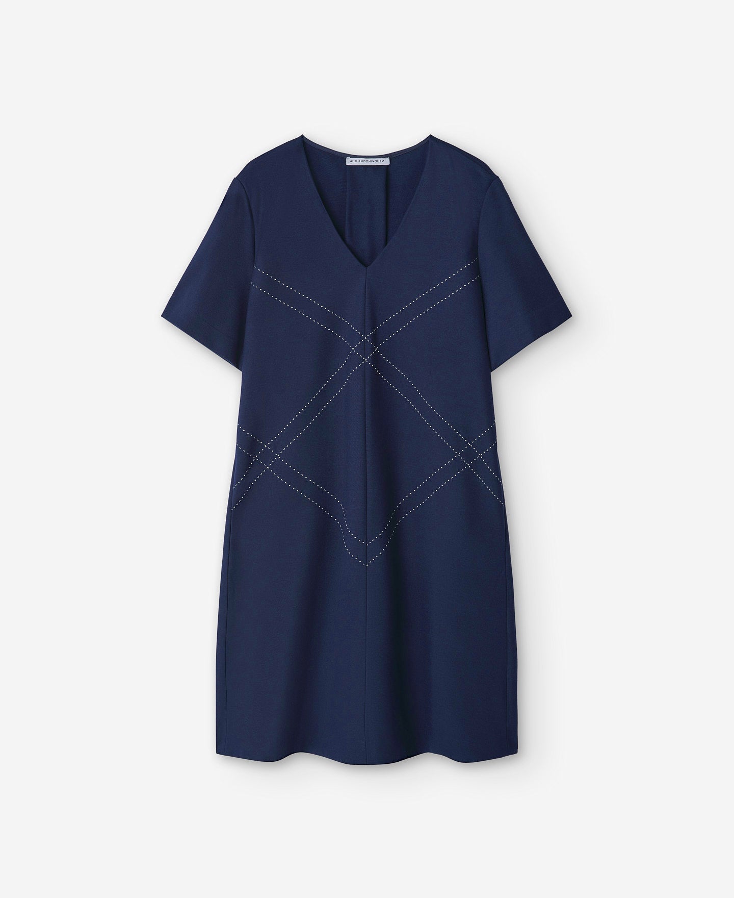 Navy Blue Viscose Fabric Dress For Women