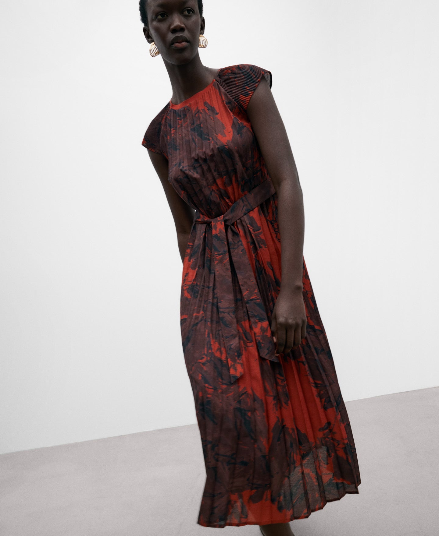 Crinkle Printed Dress