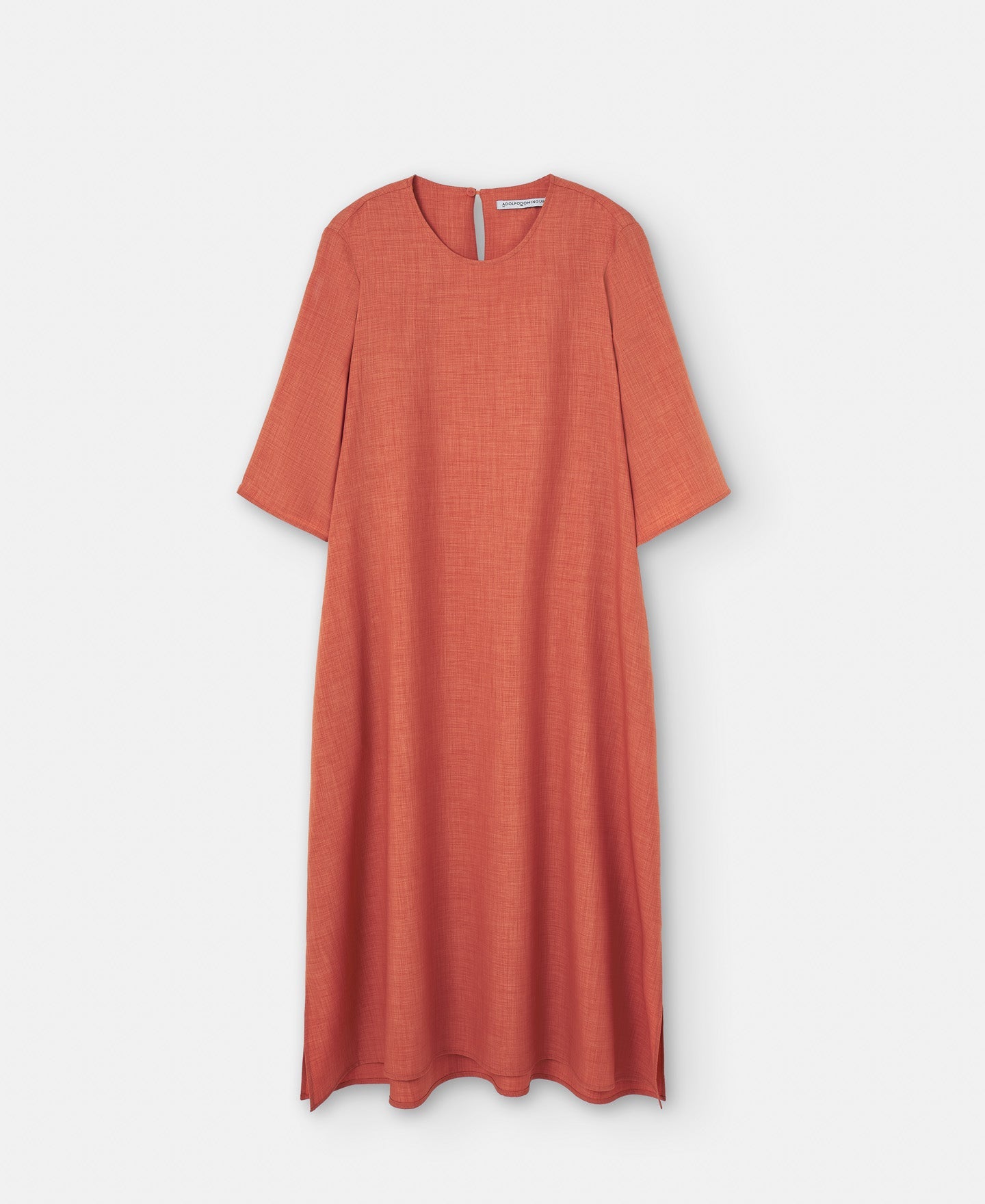 Salmon Recycled Polyester Flared Dress