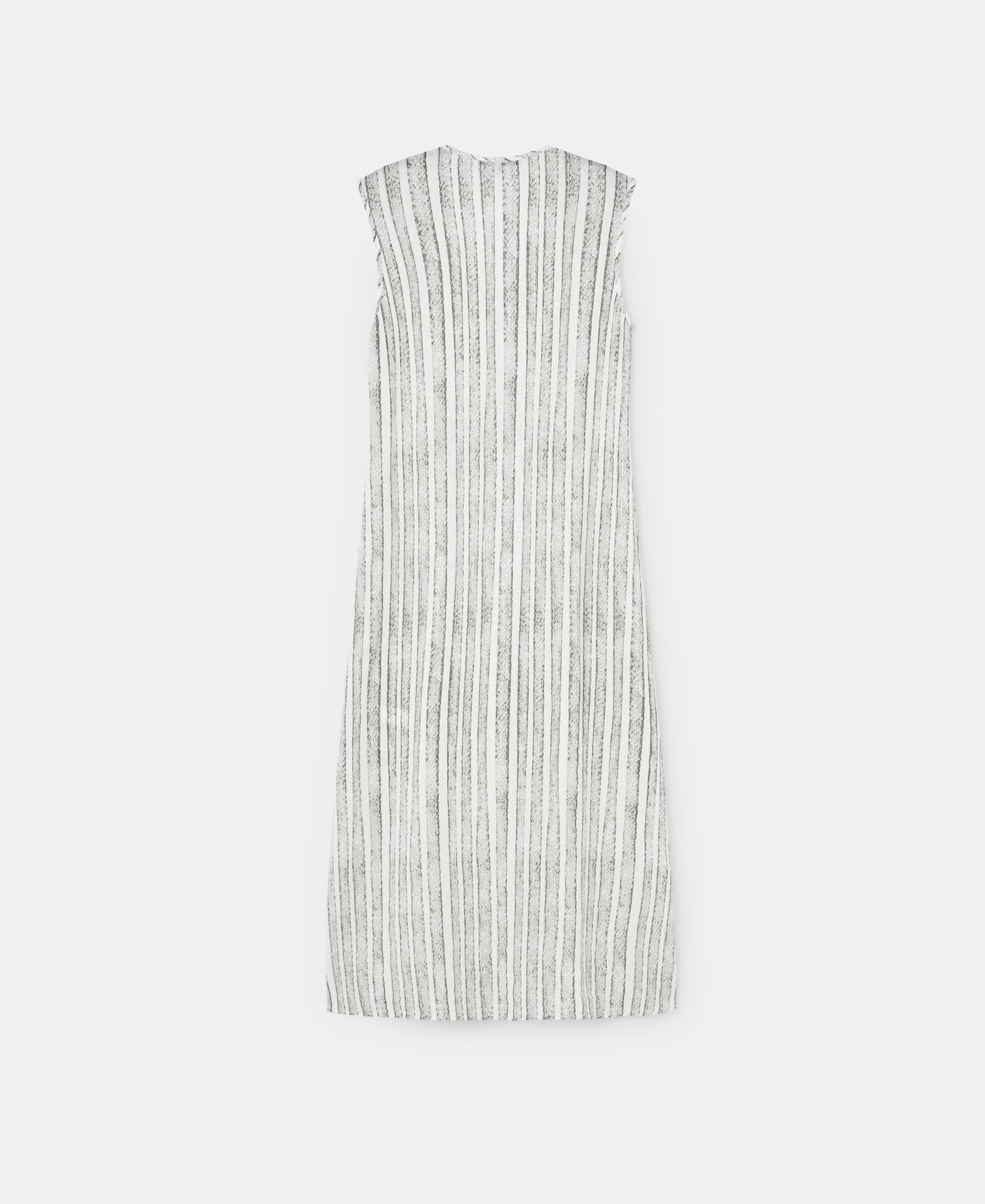 Striped Midi Dress In Linen And Cotton