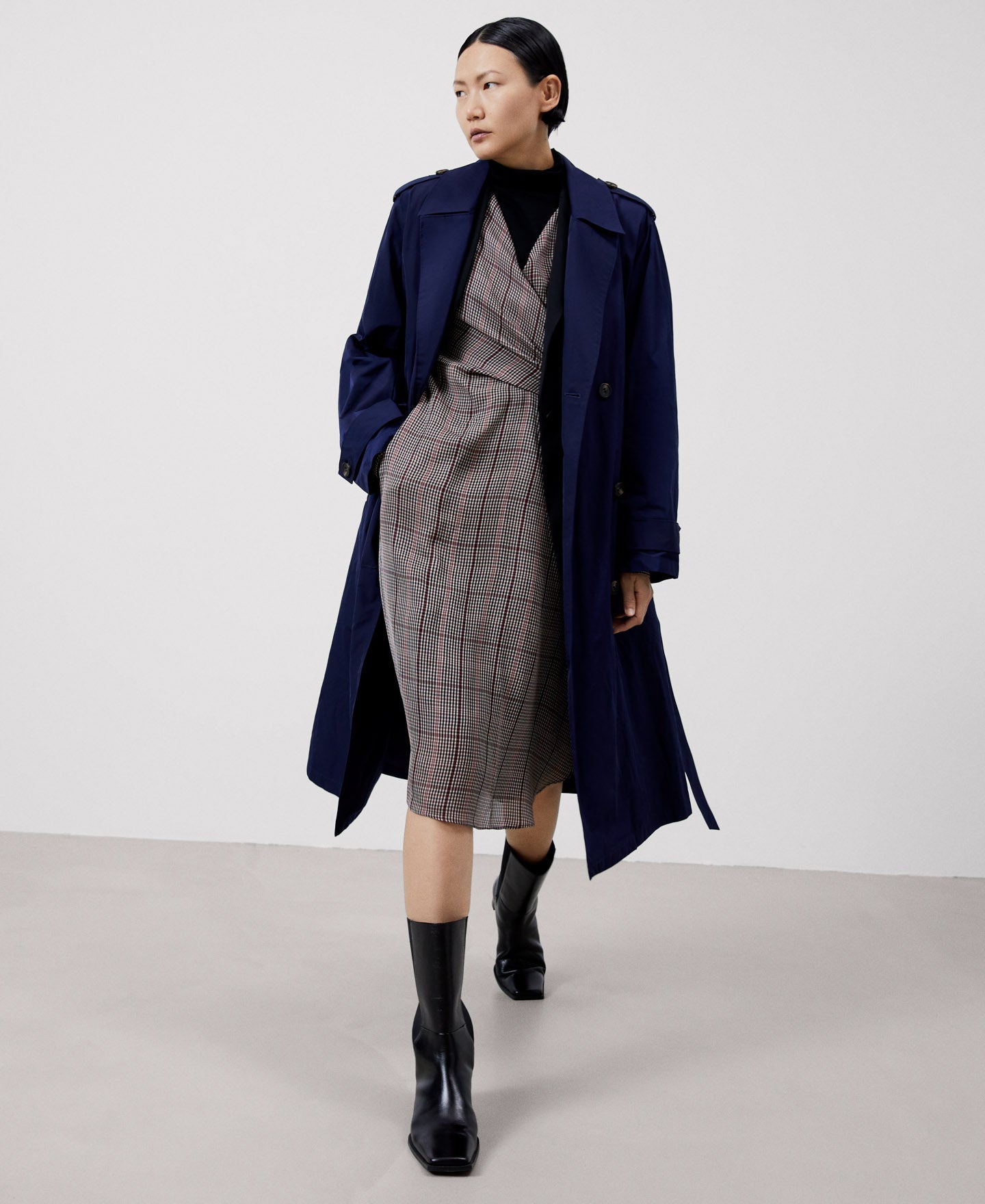 Check Viscosa Wrap Dress