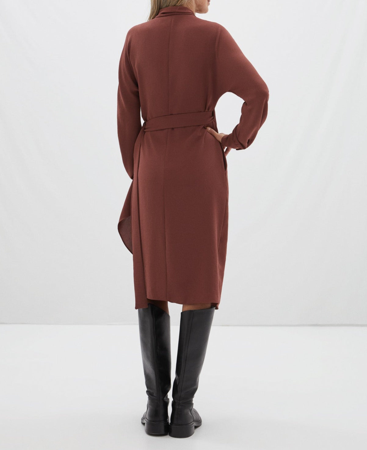 Plum Wrap Dress With Side Lacing