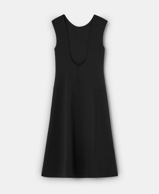 Black Open Back Midi Dress