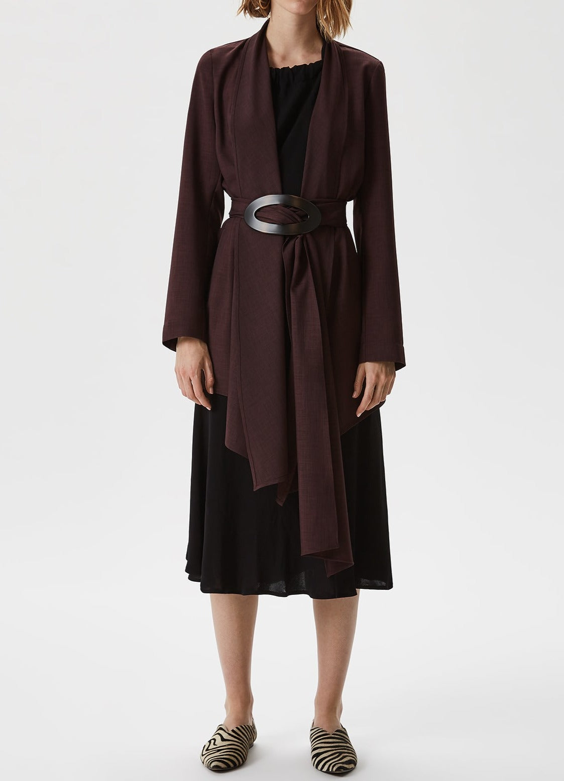 Black Fluid Dress With Halter Neckline