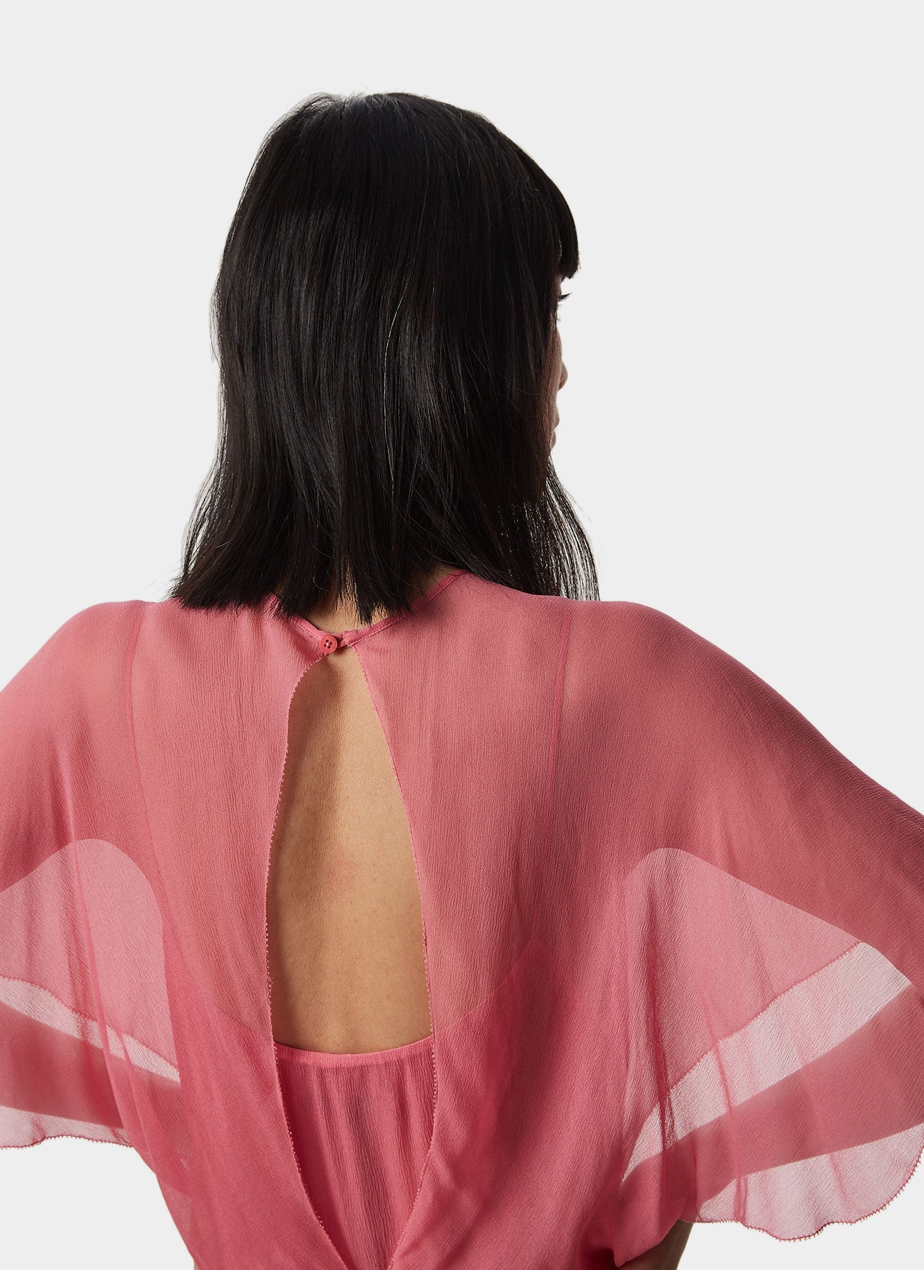 Pink Midi Dress With Back Slit