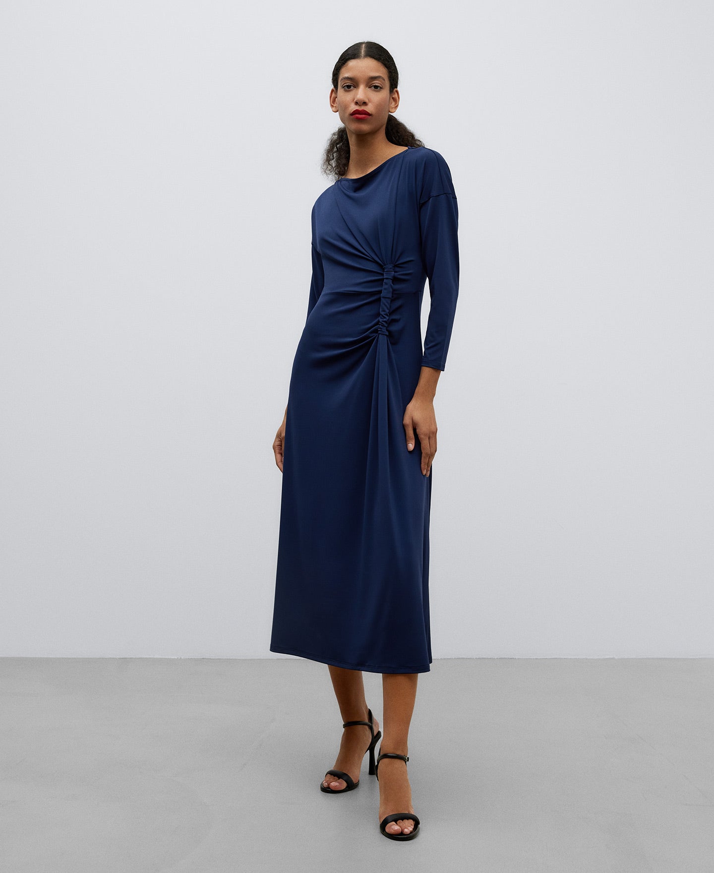 Navy Blue Navy Blue Midi Dress