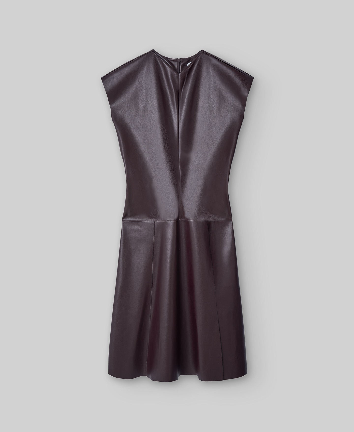 Non-Leather Midi Dress In Chocolate Brown