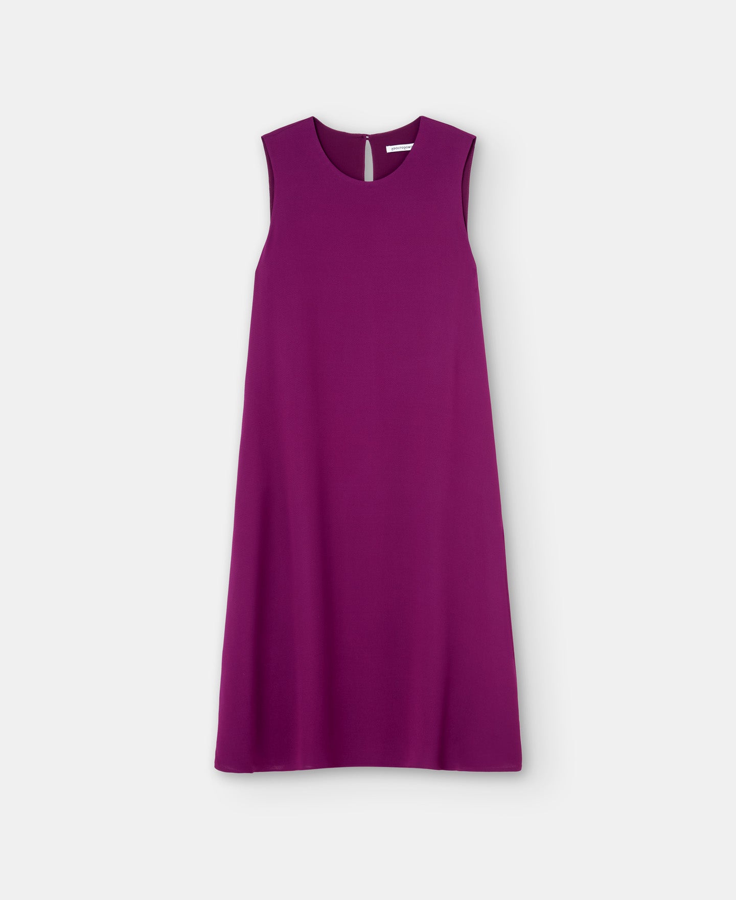 Red Bougainvillea Straight Round Neckline Dress In Viscose