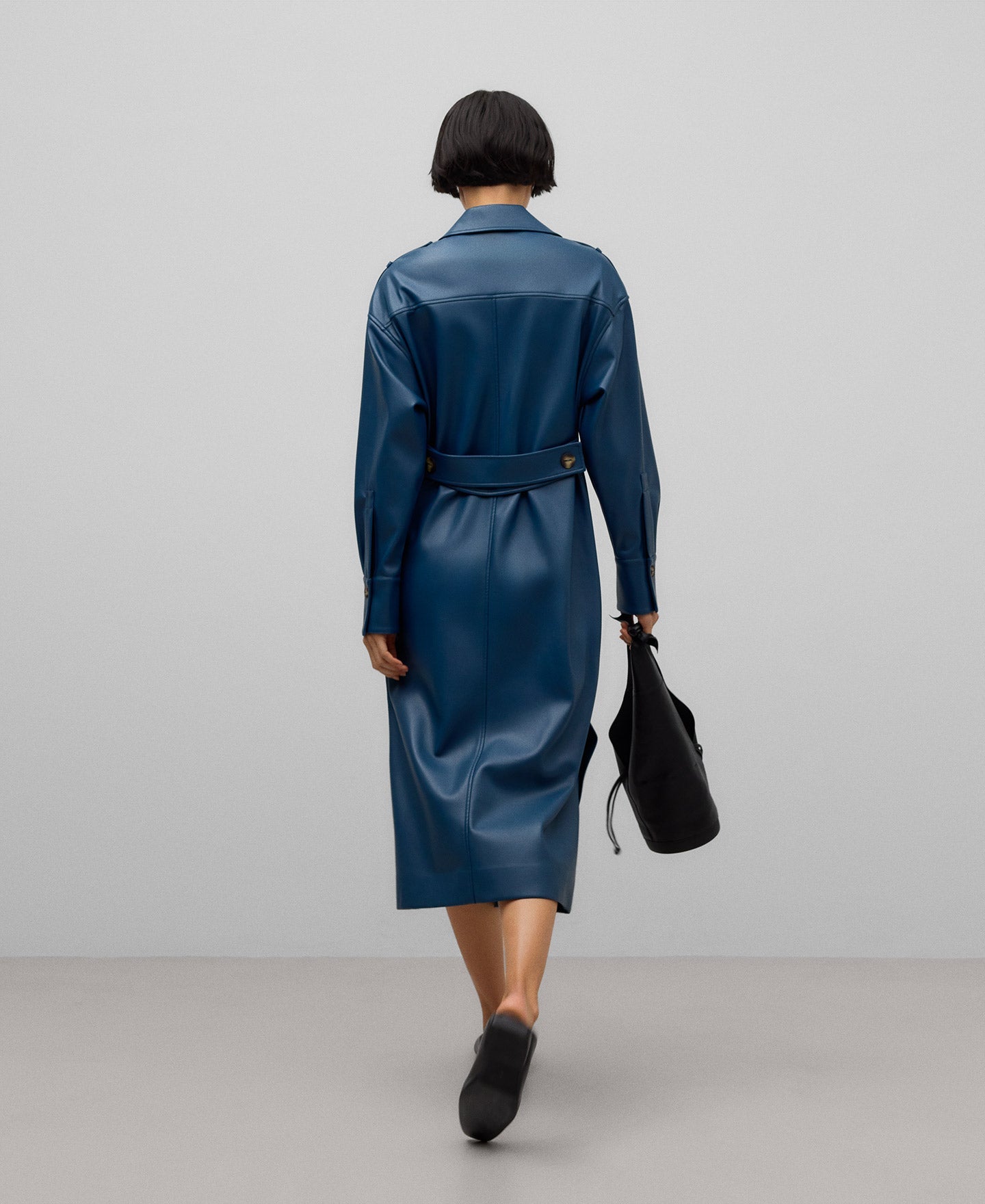 Non-Leather Shirt Dress in Dark Turquoise