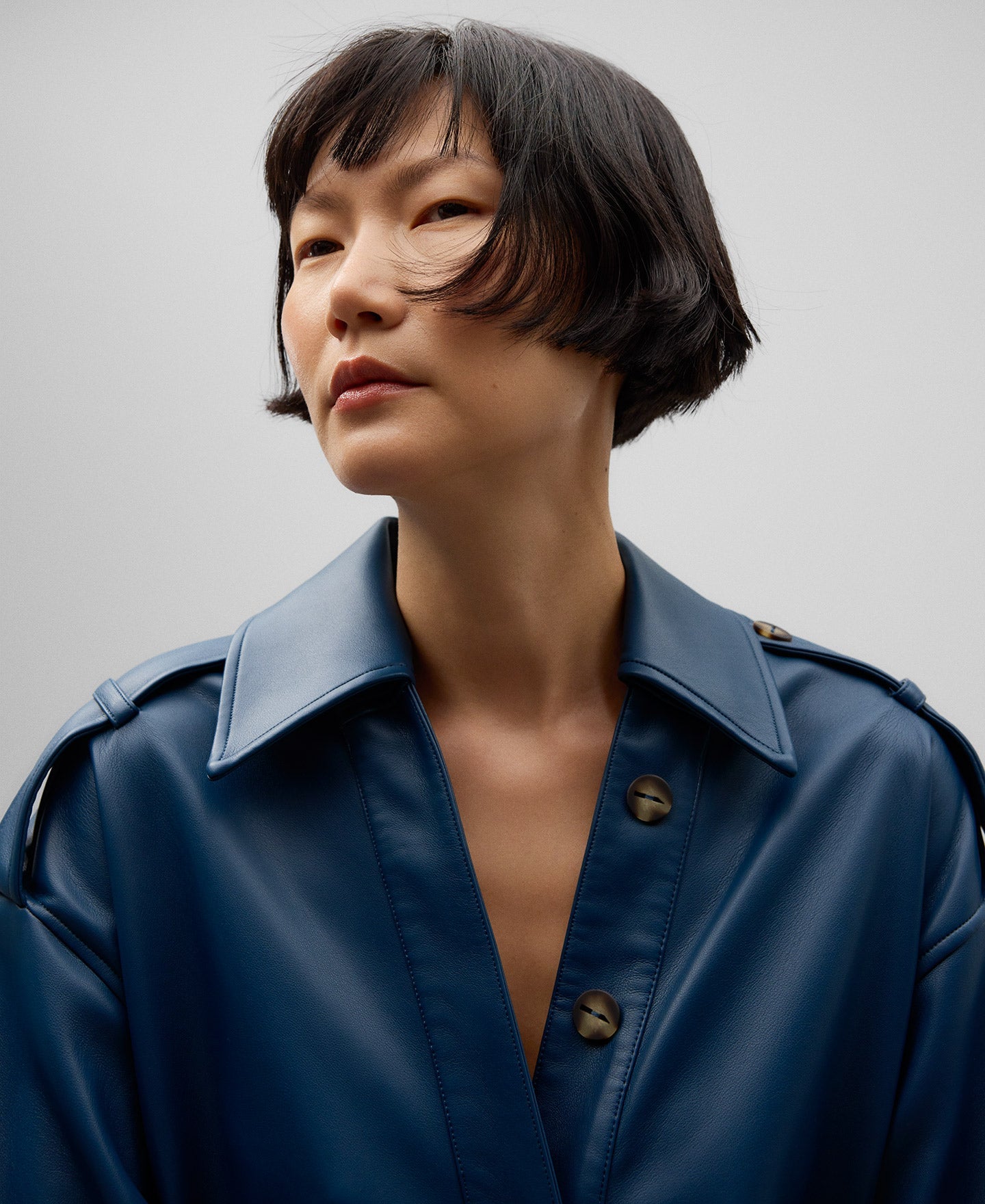 Non-Leather Shirt Dress in Dark Turquoise