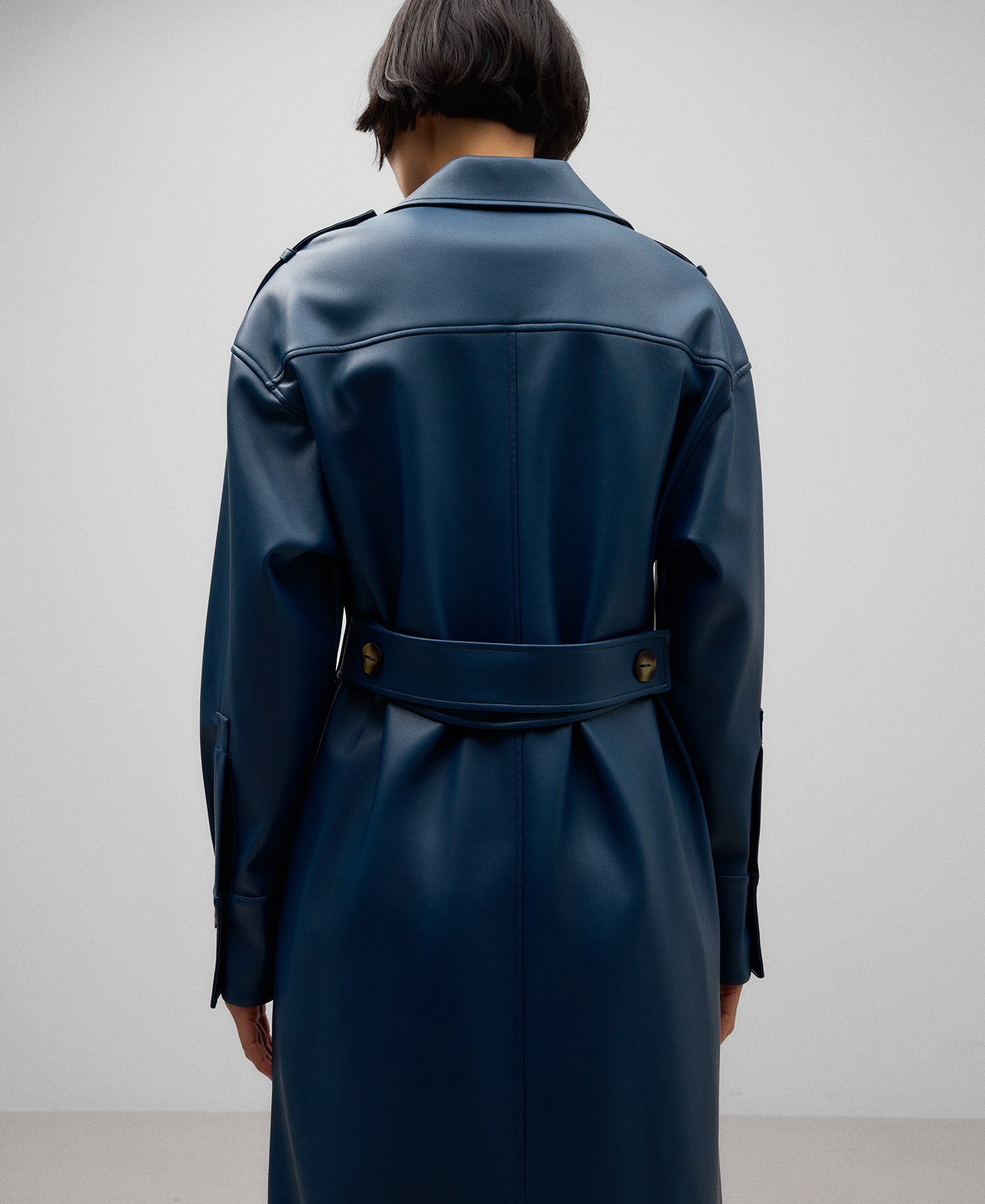 Non-Leather Shirt Dress in Dark Turquoise