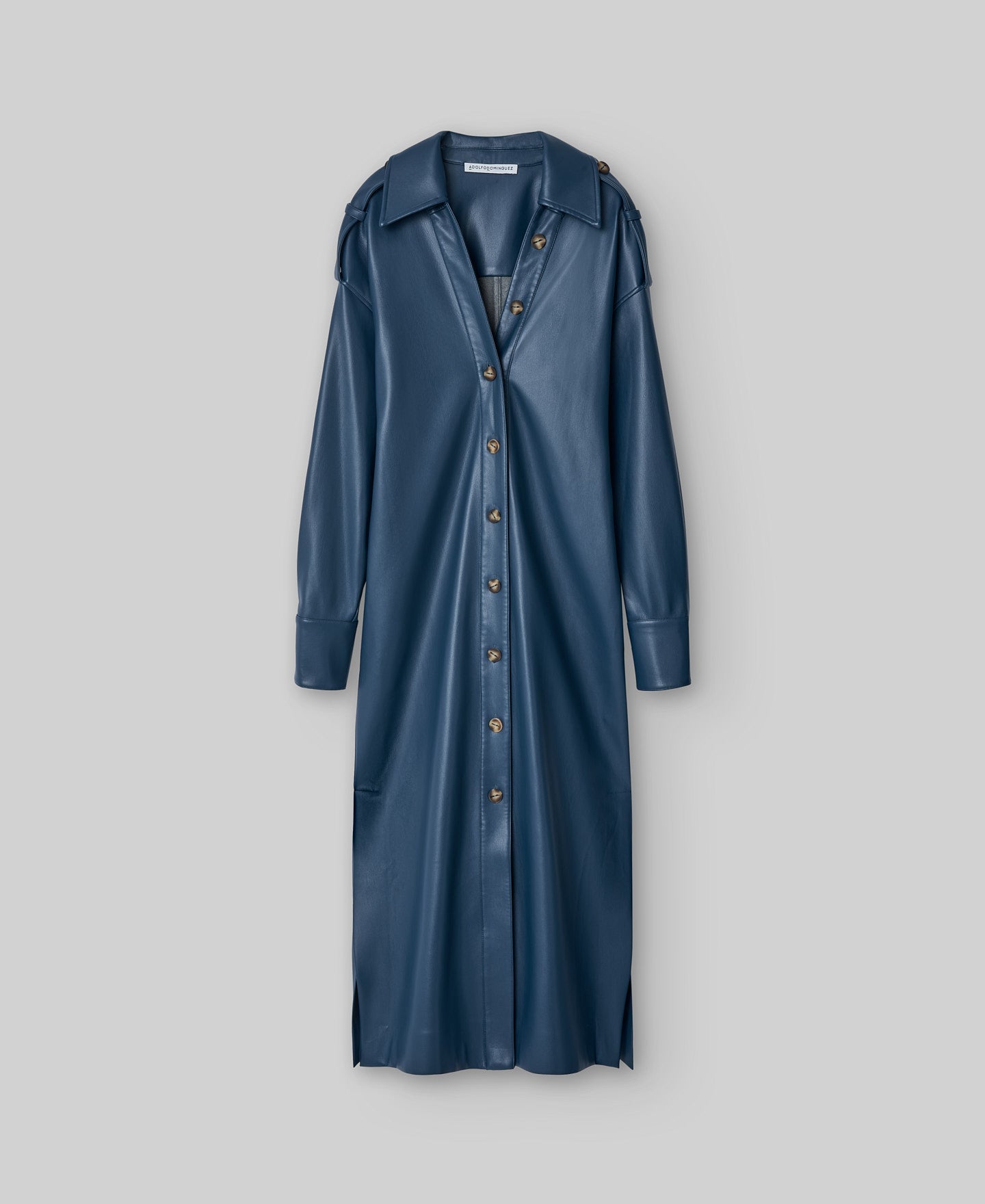 Non-Leather Shirt Dress in Dark Turquoise