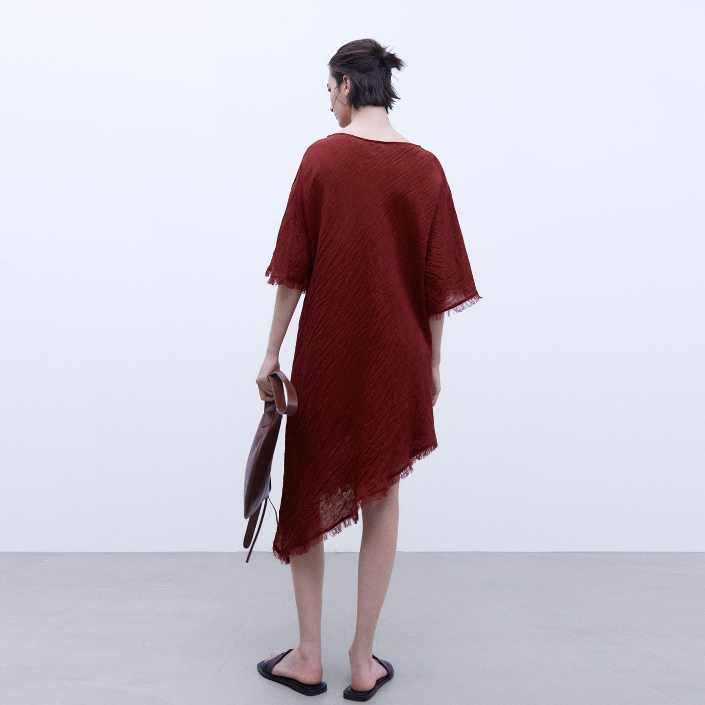 Maroon Linen Asymmetrical Tunic