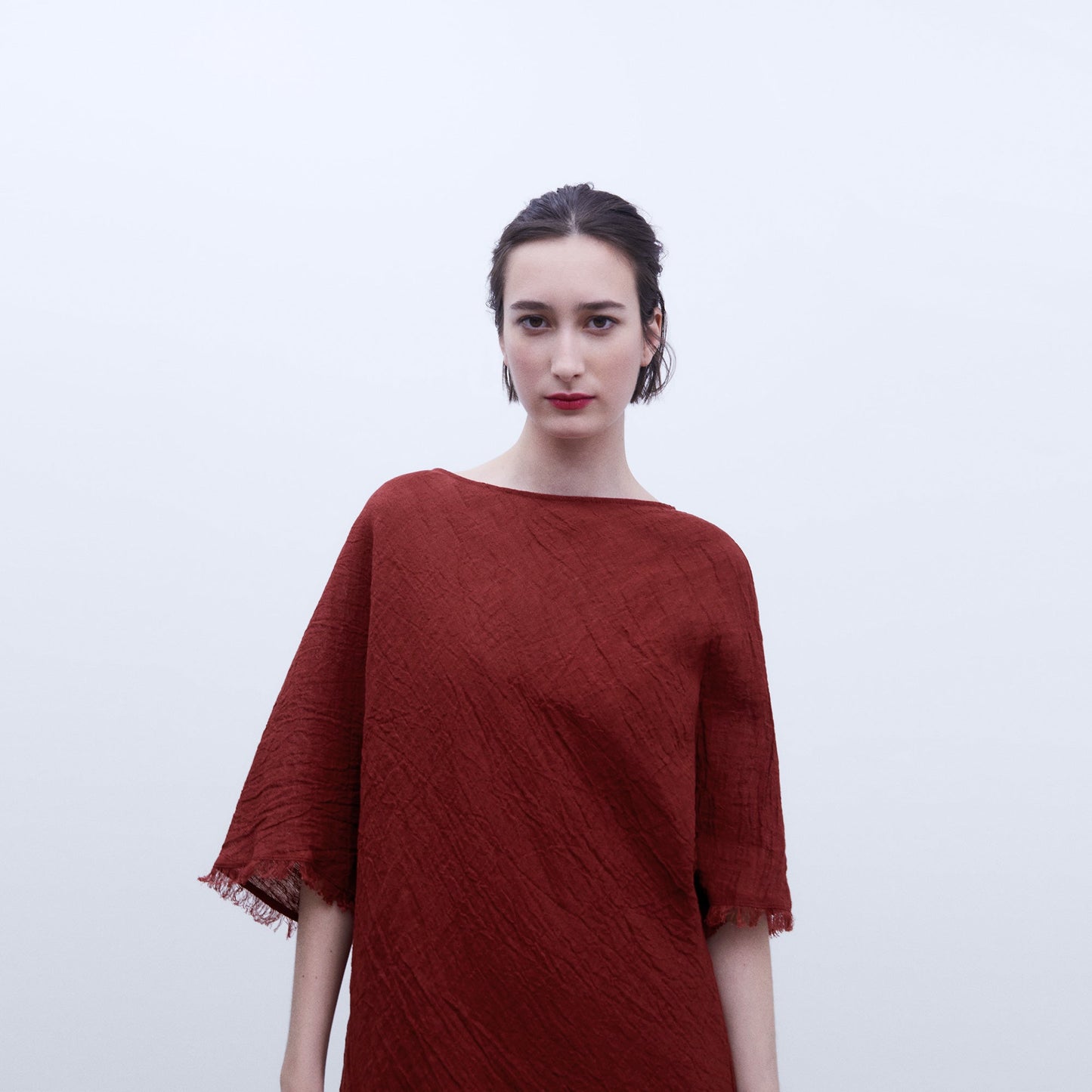 Maroon Linen Asymmetrical Tunic