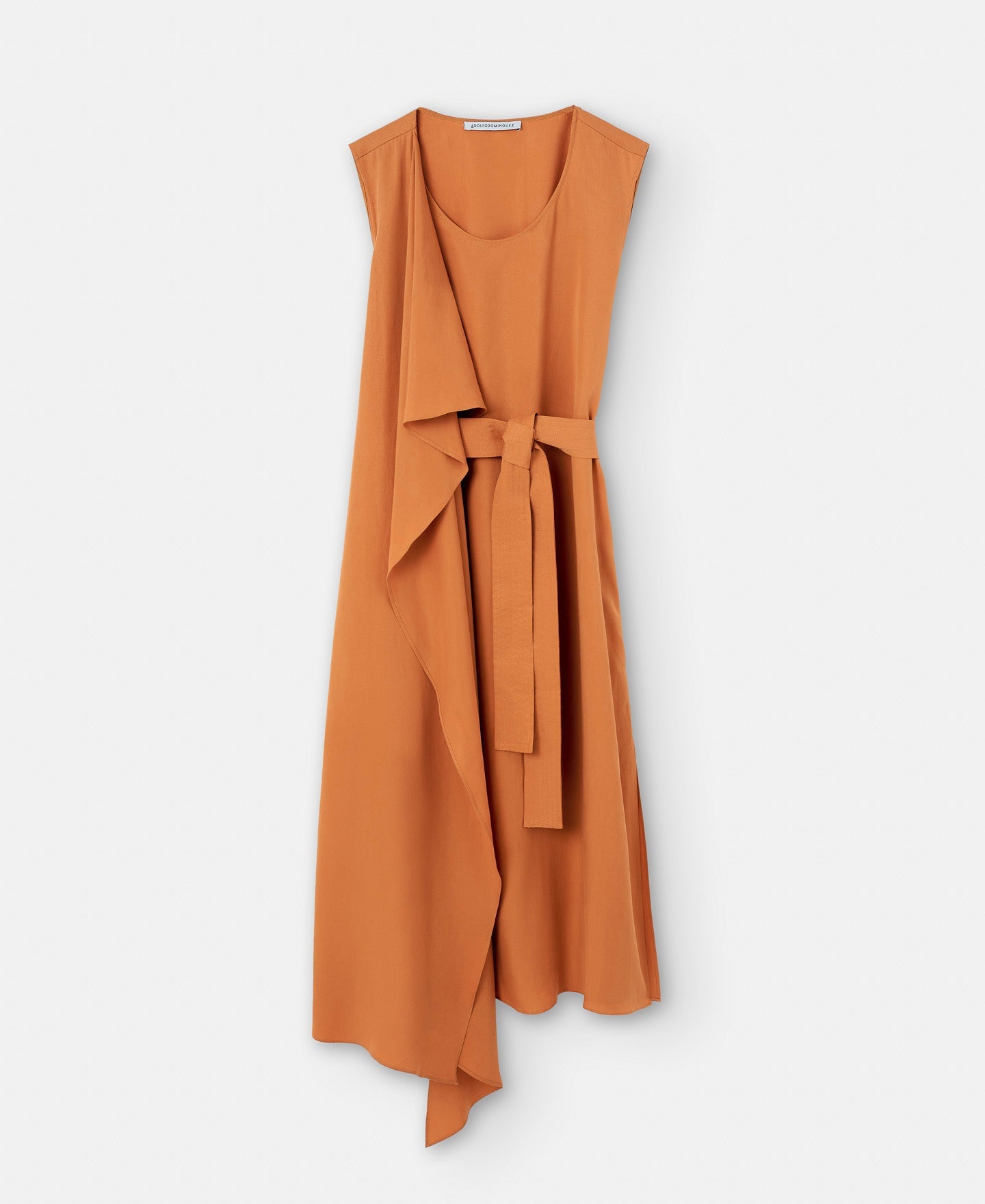 Orange Draped Tencel™ Lyocell™ Dress